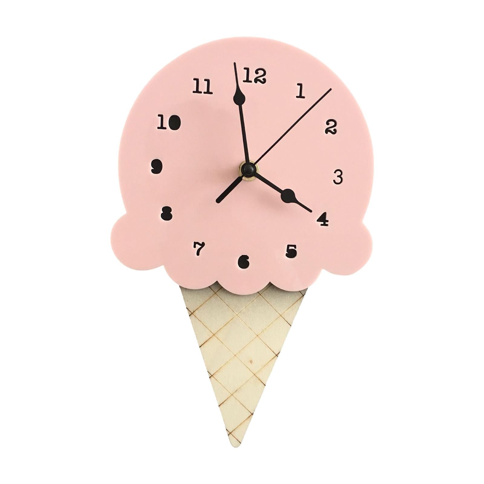 Wall Clock Simple Wall Decorative Clock for Living Room Kids Wall Home Decor Pink