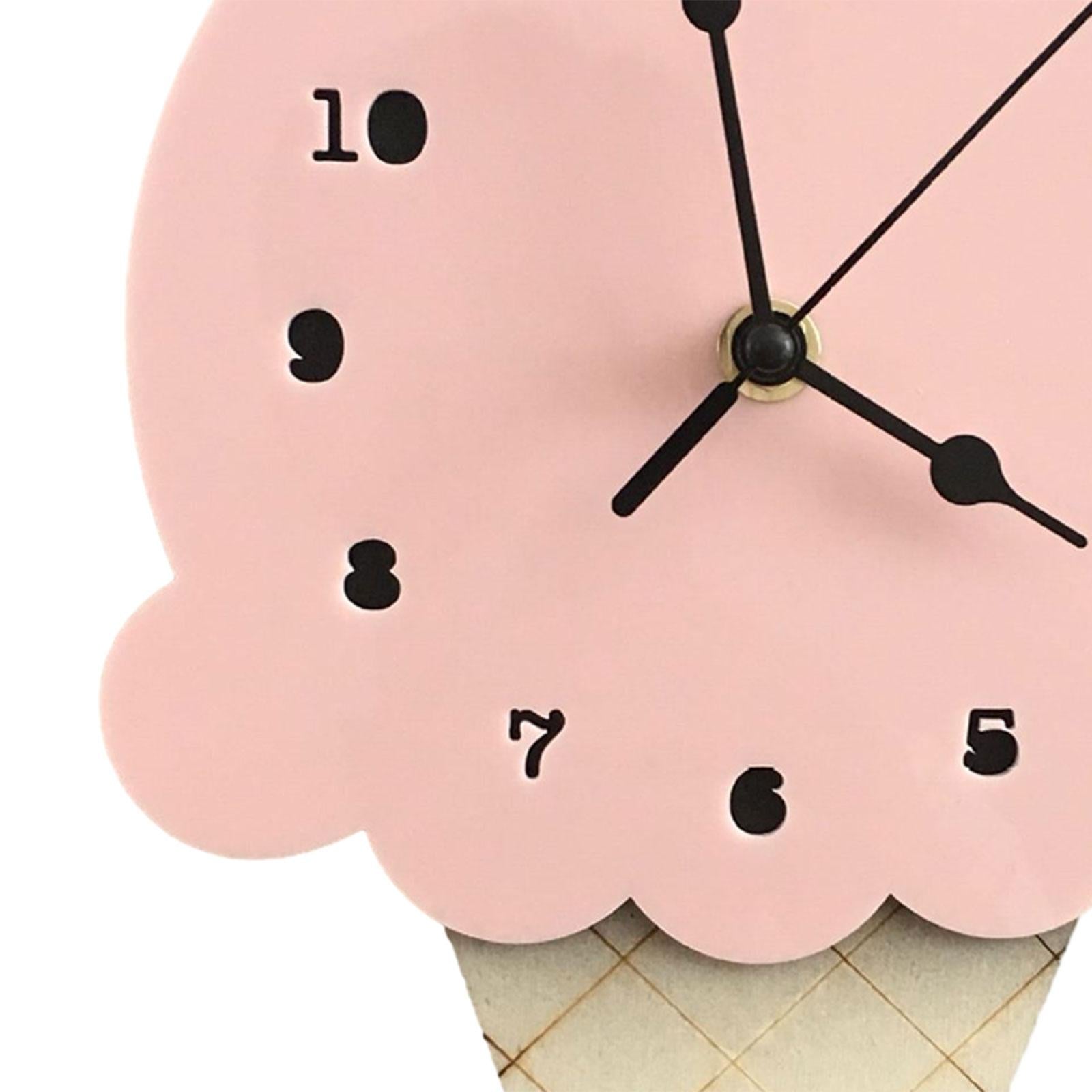 Wall Clock Simple Wall Decorative Clock for Living Room Kids Wall Home Decor Pink