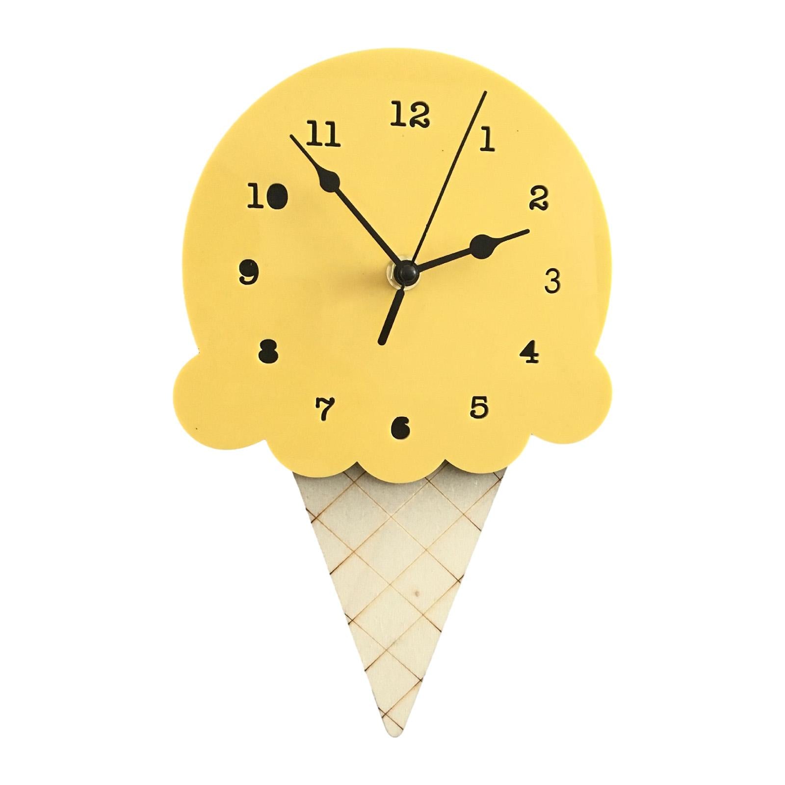 Wall Clock Simple Wall Decorative Clock for Living Room Kids Wall Home Decor Yellow
