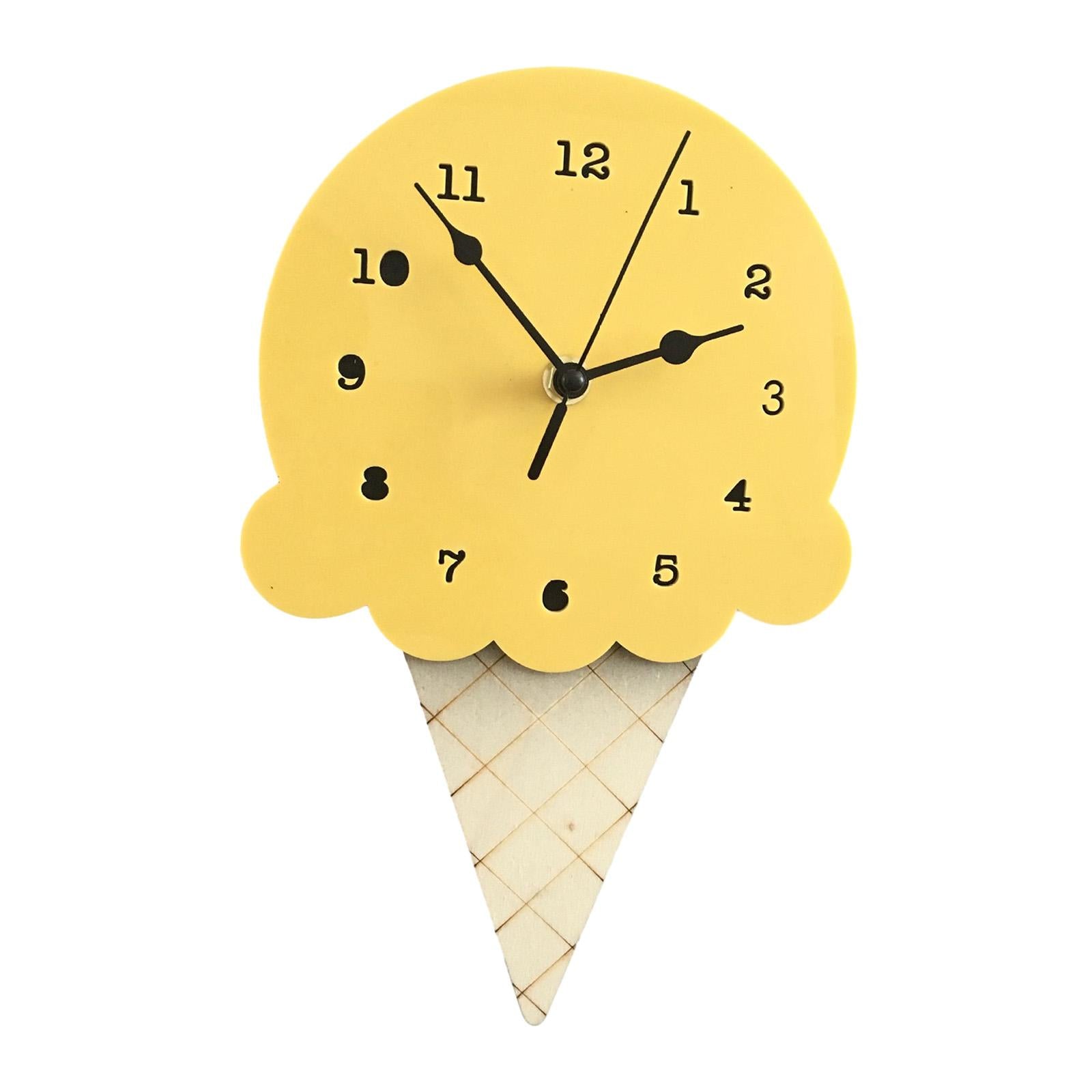 Wall Clock Simple Wall Decorative Clock for Living Room Kids Wall Home Decor Yellow