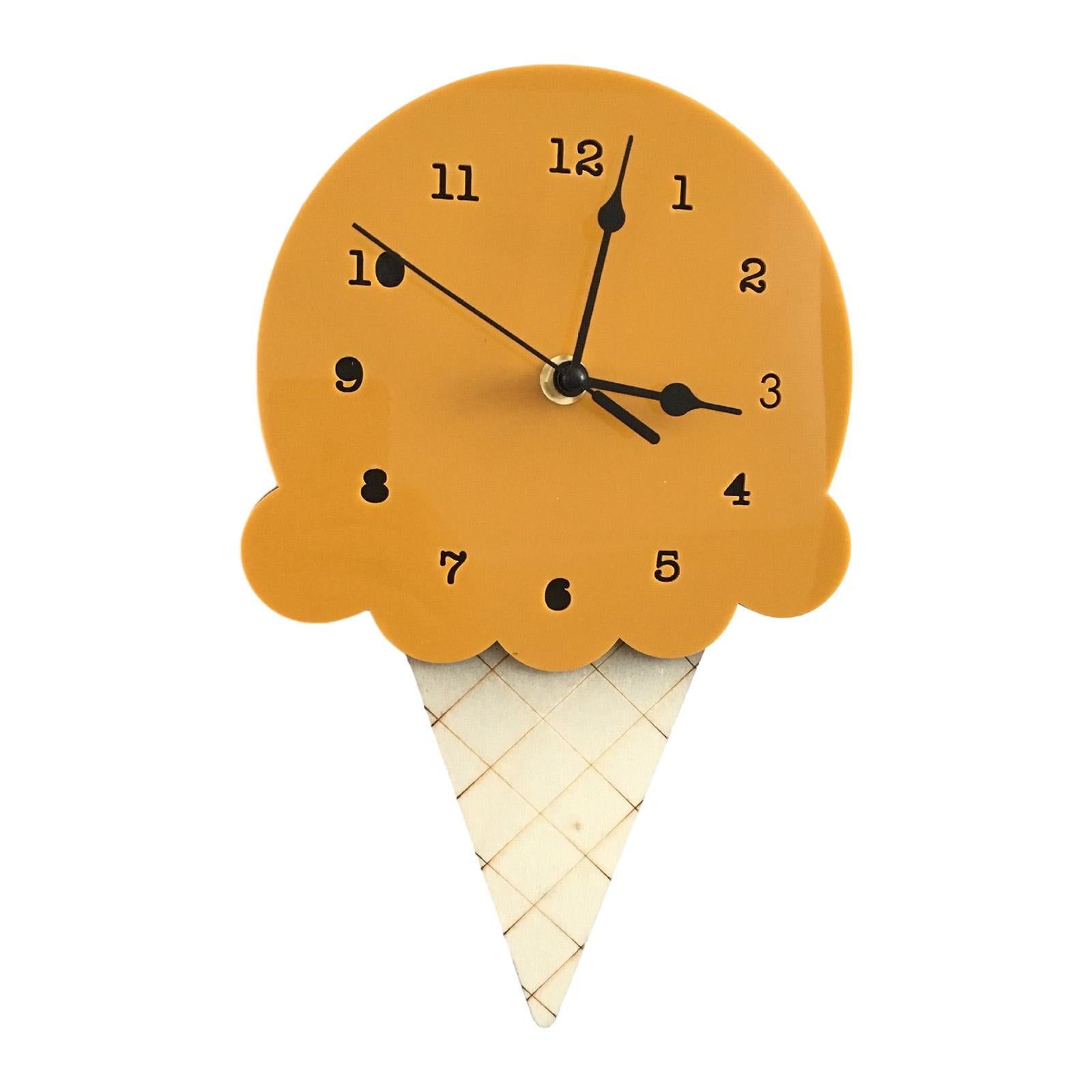 Wall Clock Simple Wall Decorative Clock for Living Room Kids Wall Home Decor Dark Yellow