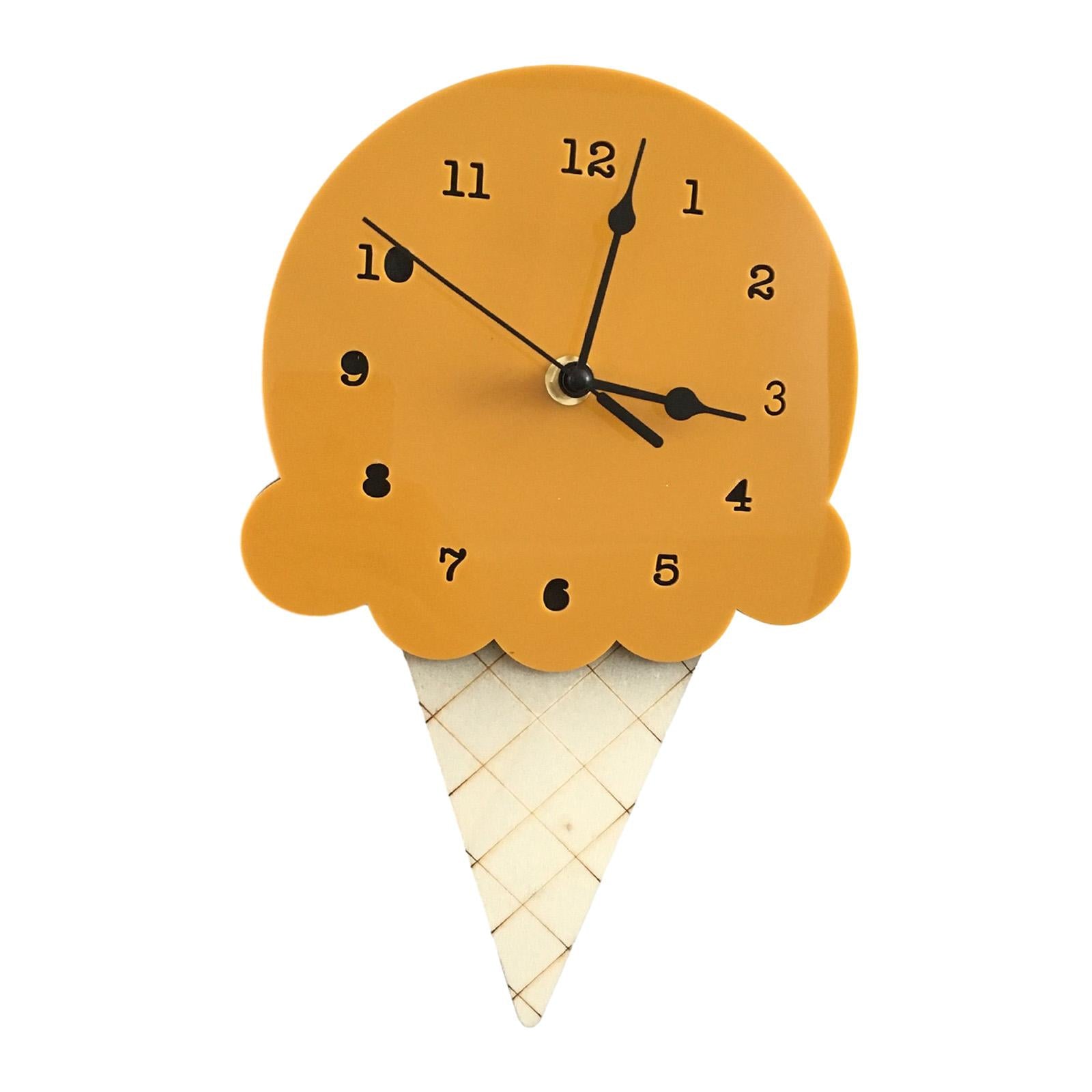 Wall Clock Simple Wall Decorative Clock for Living Room Kids Wall Home Decor Dark Yellow