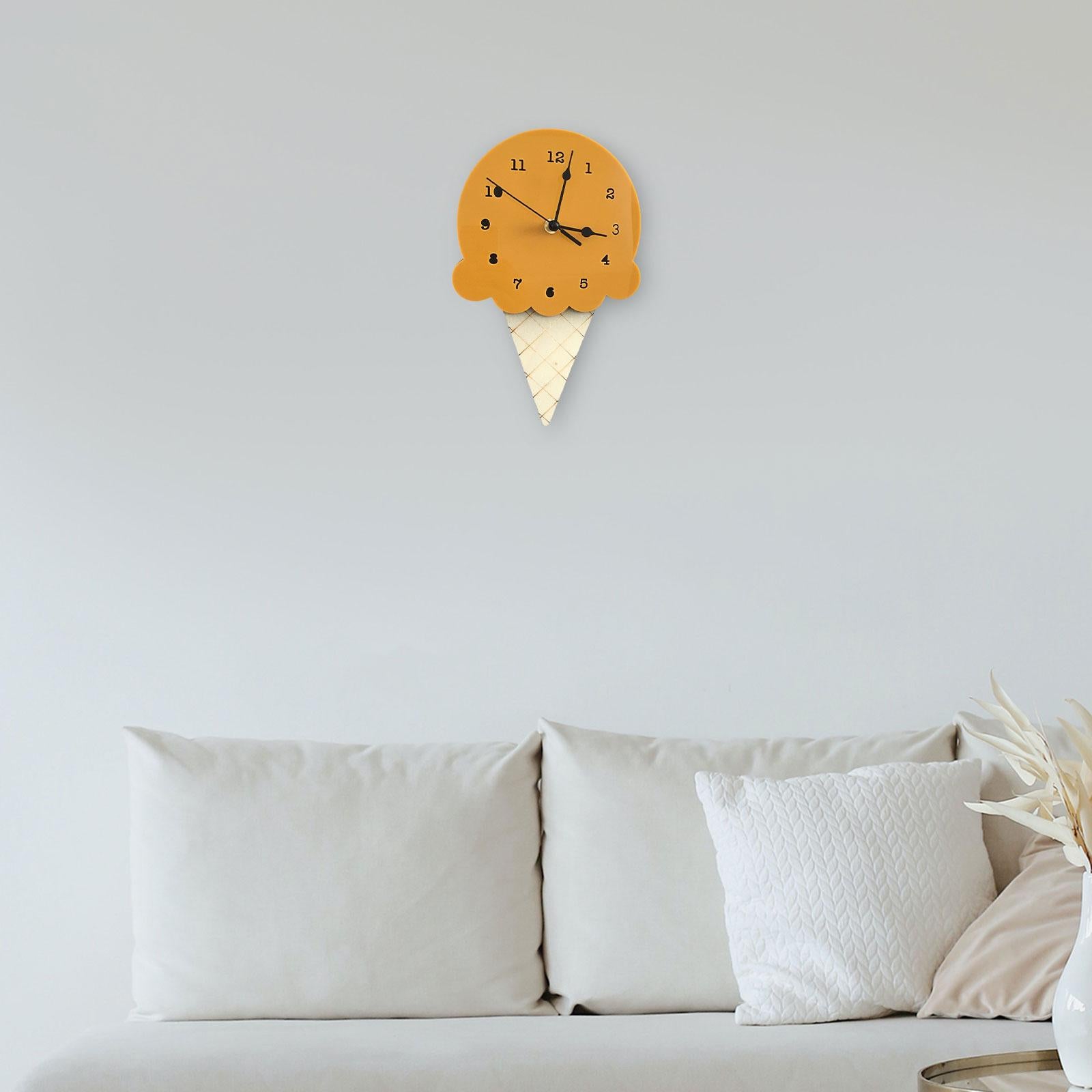 Wall Clock Simple Wall Decorative Clock for Living Room Kids Wall Home Decor Dark Yellow