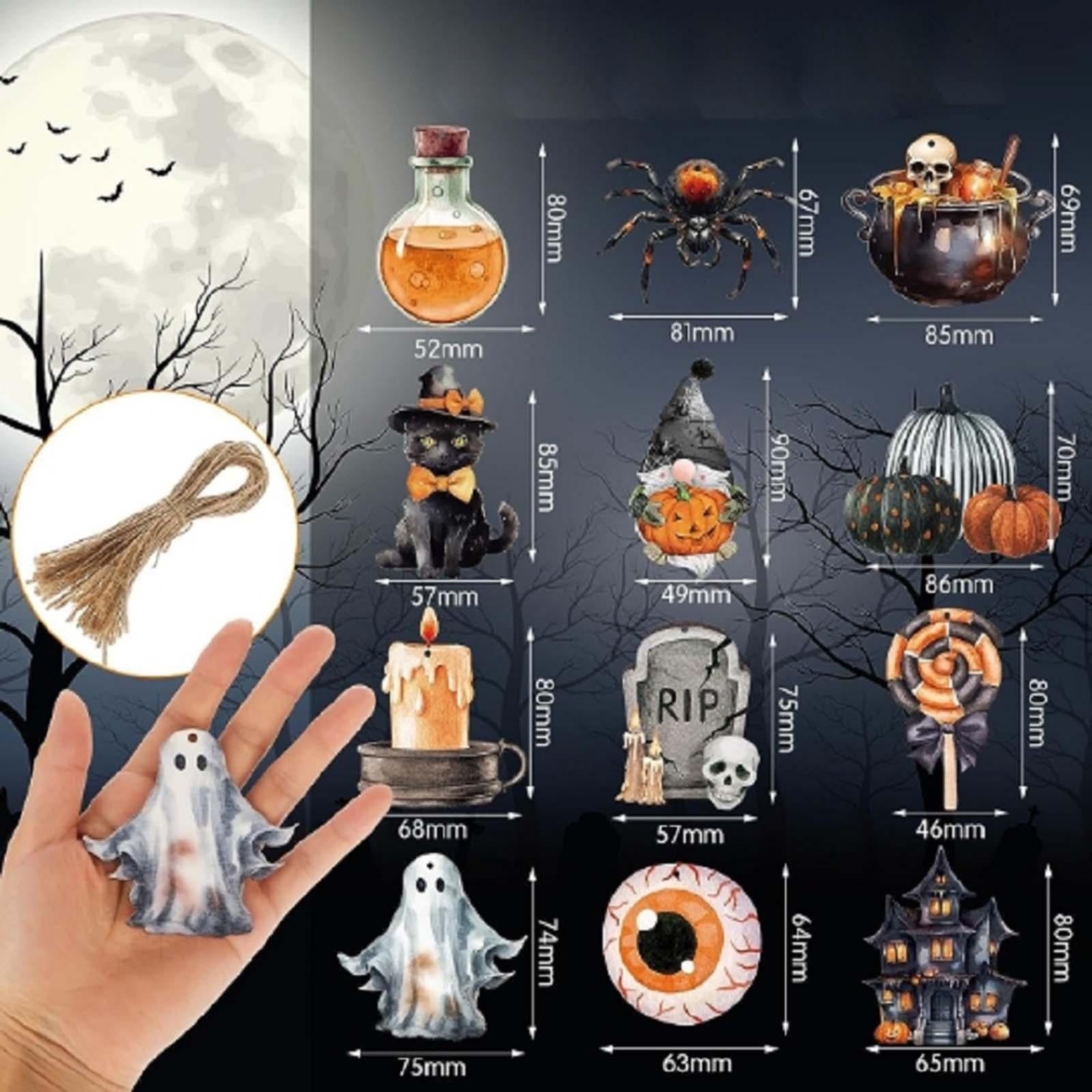 36 Pieces Halloween Decoration Pendant Black Cat for Patio Front Yard Garden