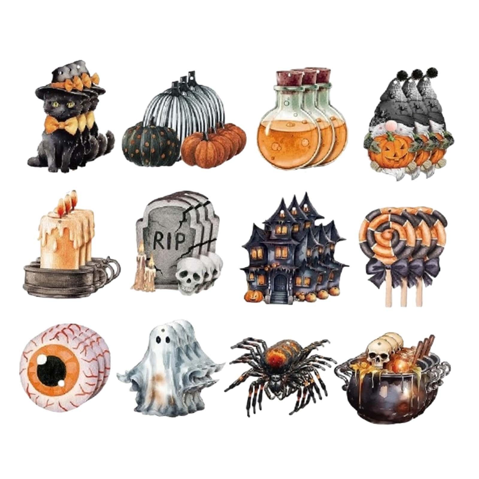 36 Pieces Halloween Decoration Pendant Black Cat for Patio Front Yard Garden
