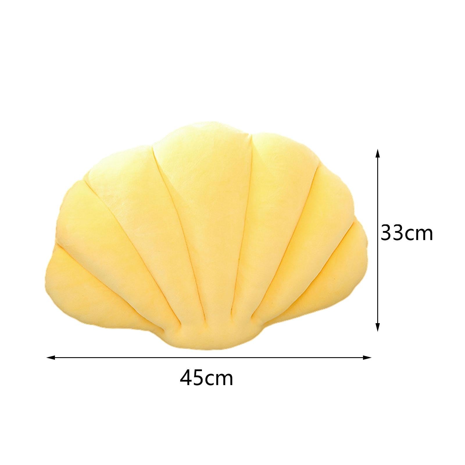 Shell Decorative Pillow Clam Pillow Floor Cushion for Living Room Bed Office Yellow