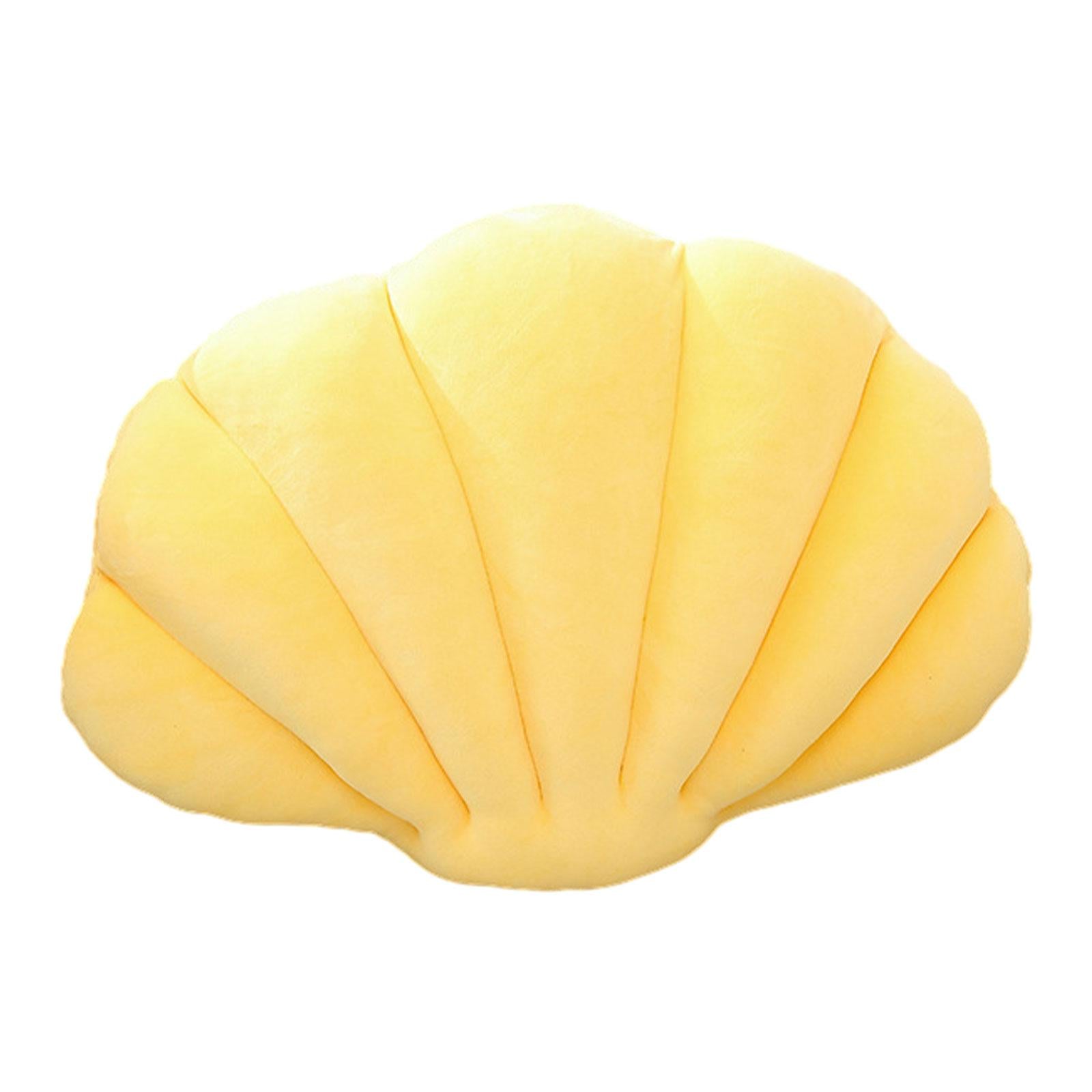 Shell Decorative Pillow Clam Pillow Floor Cushion for Living Room Bed Office Yellow