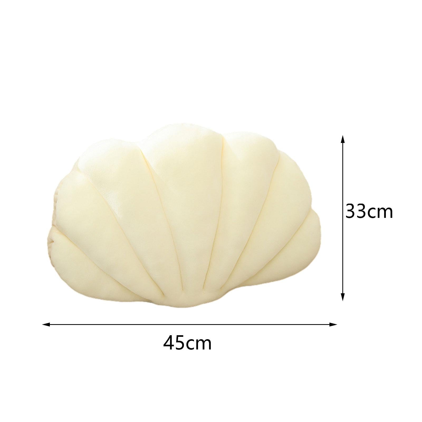 Shell Decorative Pillow Clam Pillow Floor Cushion for Living Room Bed Office White