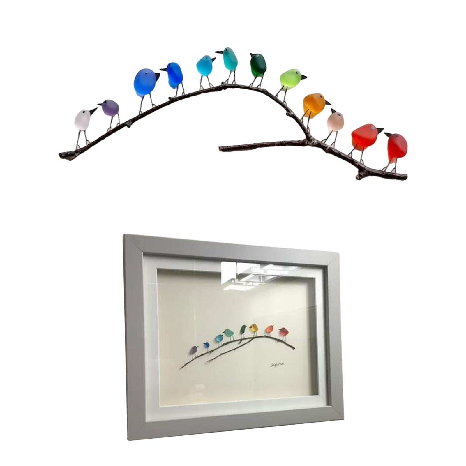 Home Decoration Holiday Gifts Stained Glass Birds for New Year Wall Corridor Without photo frame