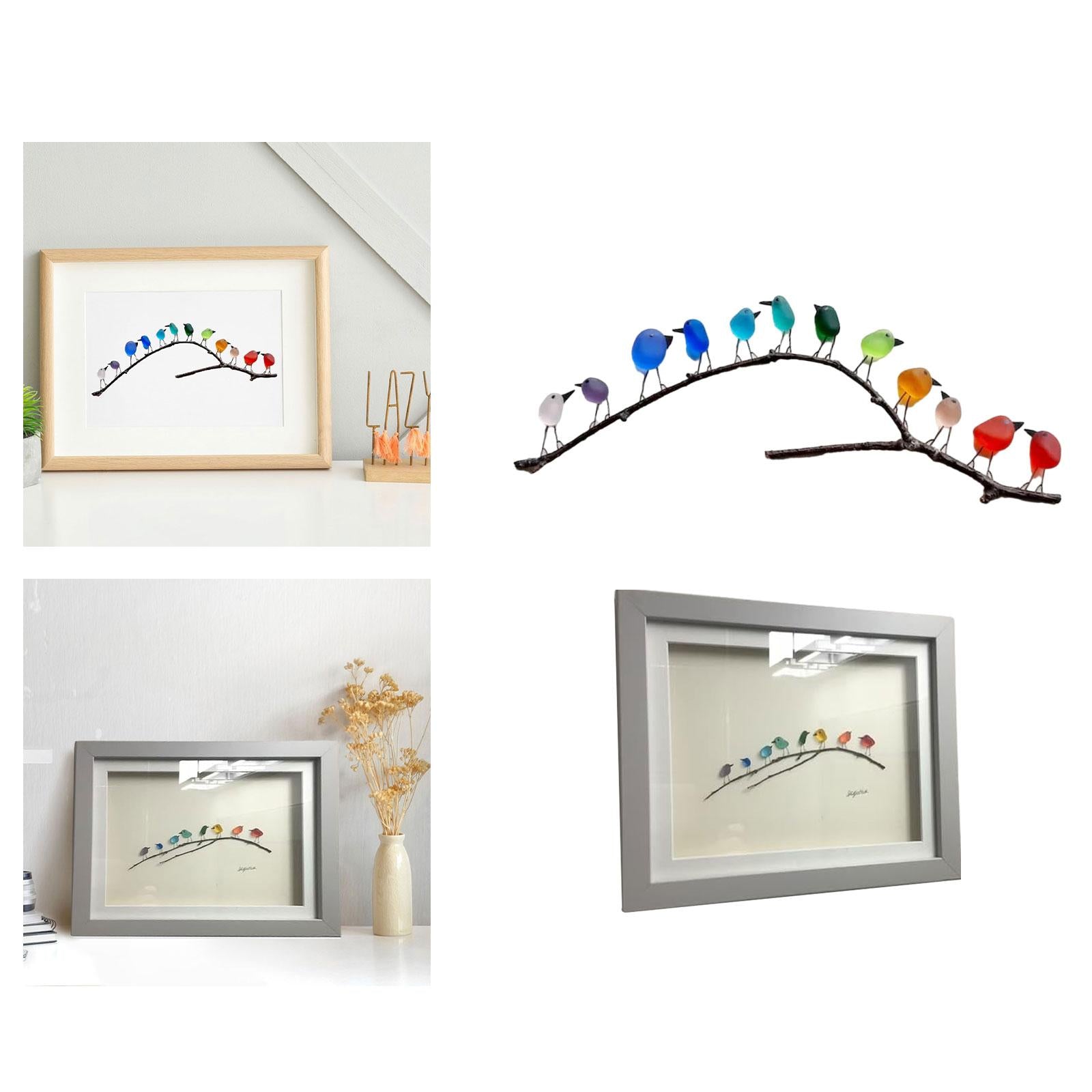 Home Decoration Holiday Gifts Stained Glass Birds for New Year Wall Corridor Without photo frame