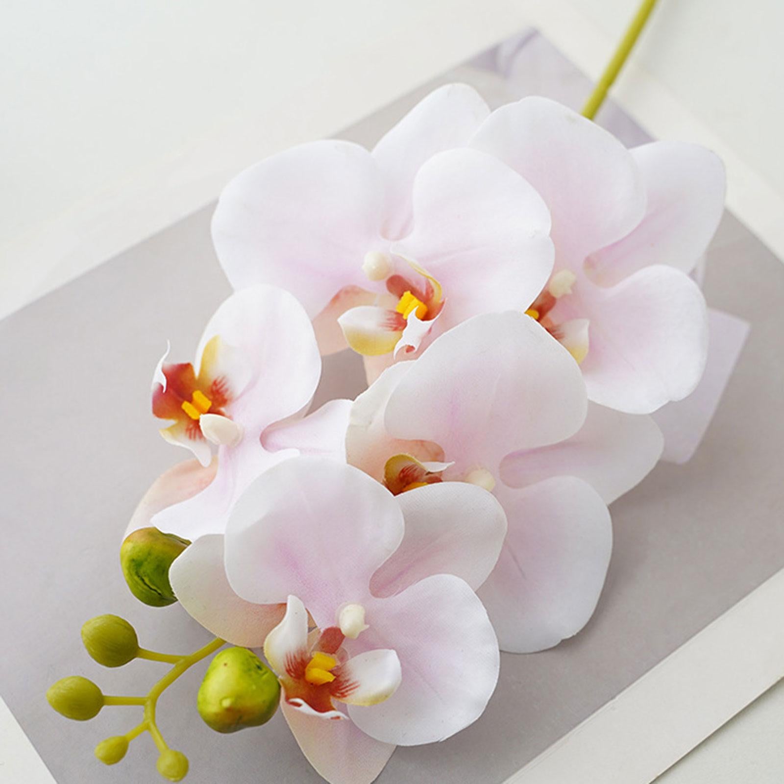 Orchid Flowers Stem Plants Home Wedding Decor Artificial Phalaenopsis Flower Pink