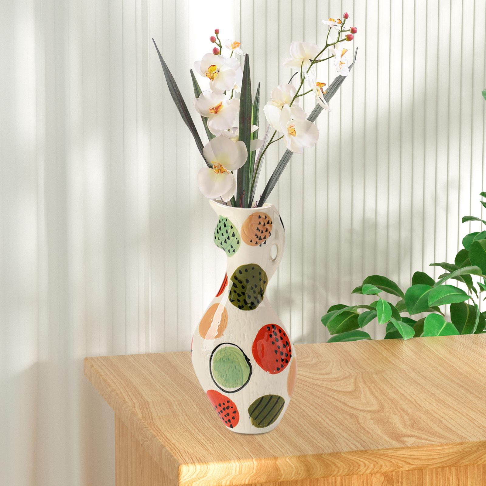 Plant Pot Table Centerpiece Ceramic Flower Vase for Desktop Home Living Room Style B