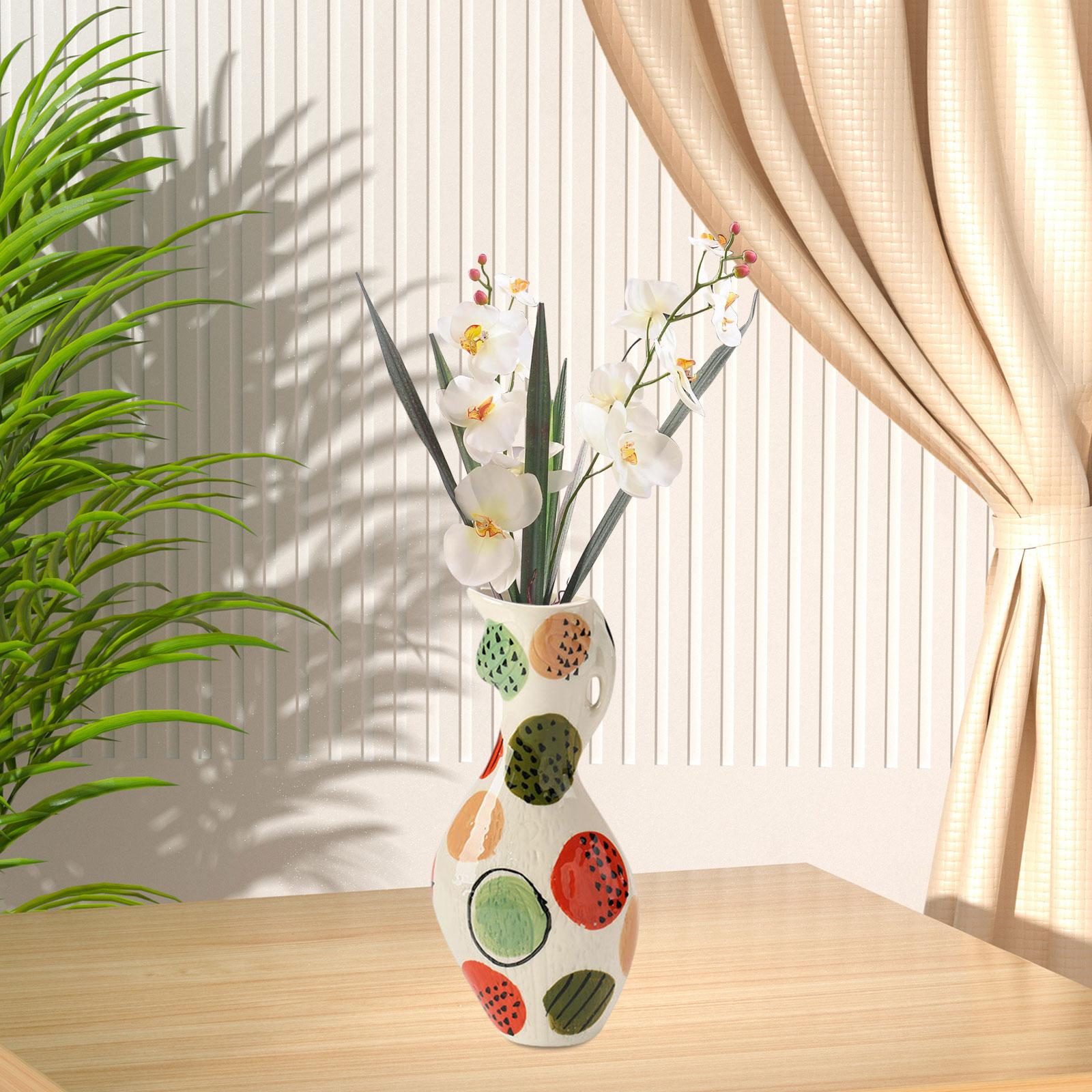 Plant Pot Table Centerpiece Ceramic Flower Vase for Desktop Home Living Room Style B