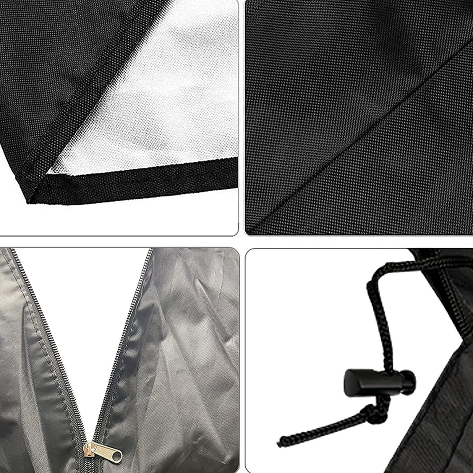 Garden Patio Hanging Chair Cover Black with Zipper Sturdy 210D Oxford Fabric 200x230cm