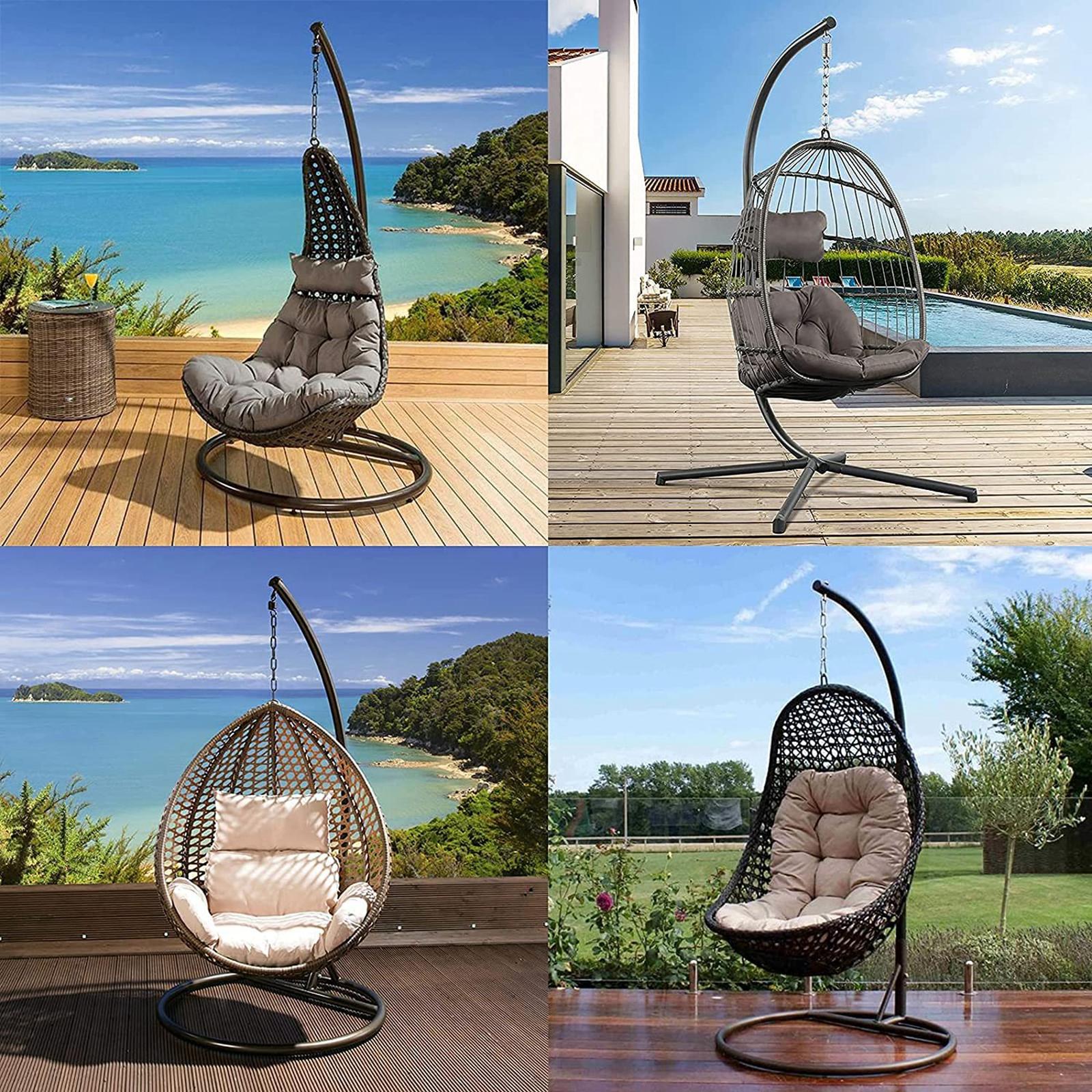 Garden Patio Hanging Chair Cover Black with Zipper Sturdy 210D Oxford Fabric 200x230cm