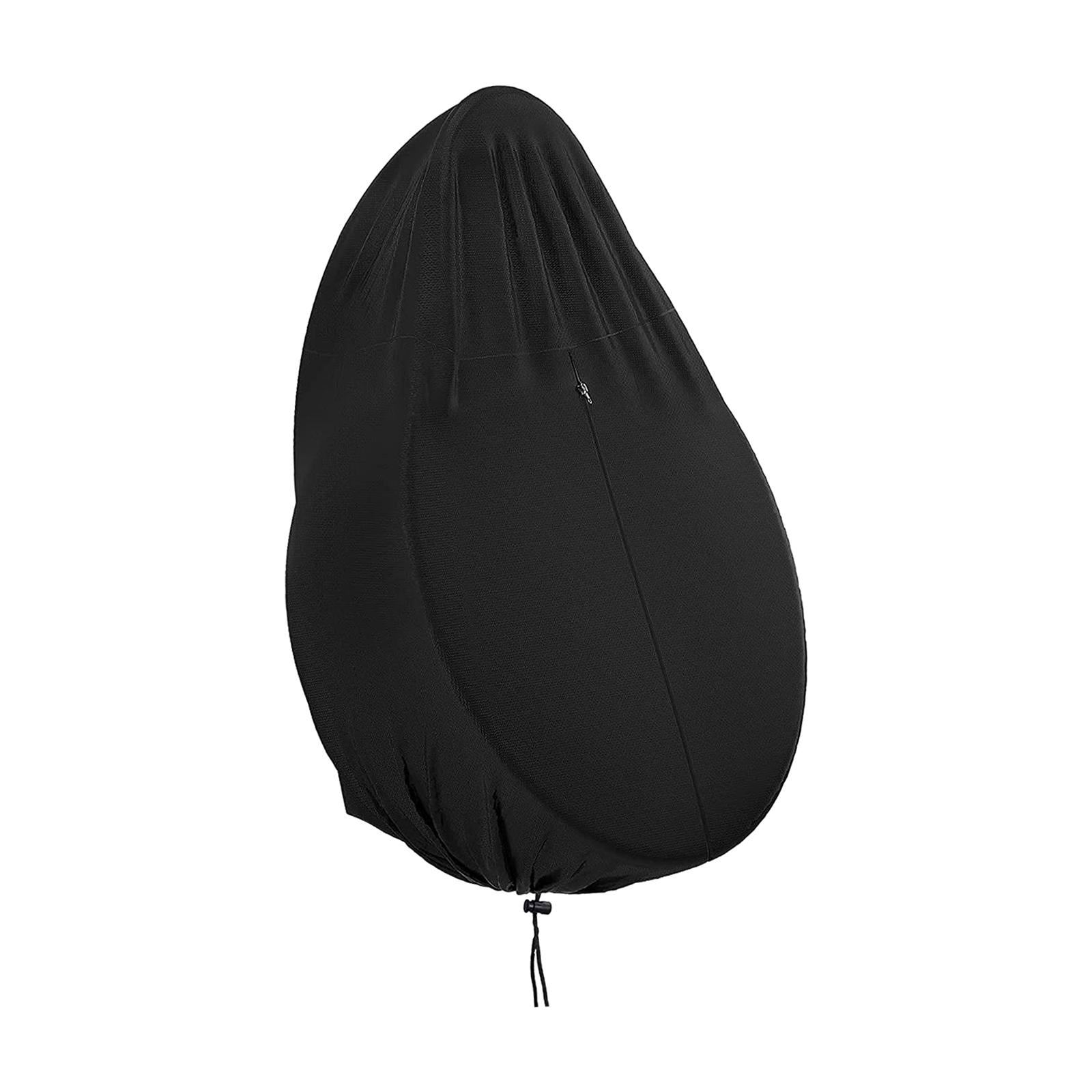 Garden Patio Hanging Chair Cover Black with Zipper Sturdy 210D Oxford Fabric 200x230cm