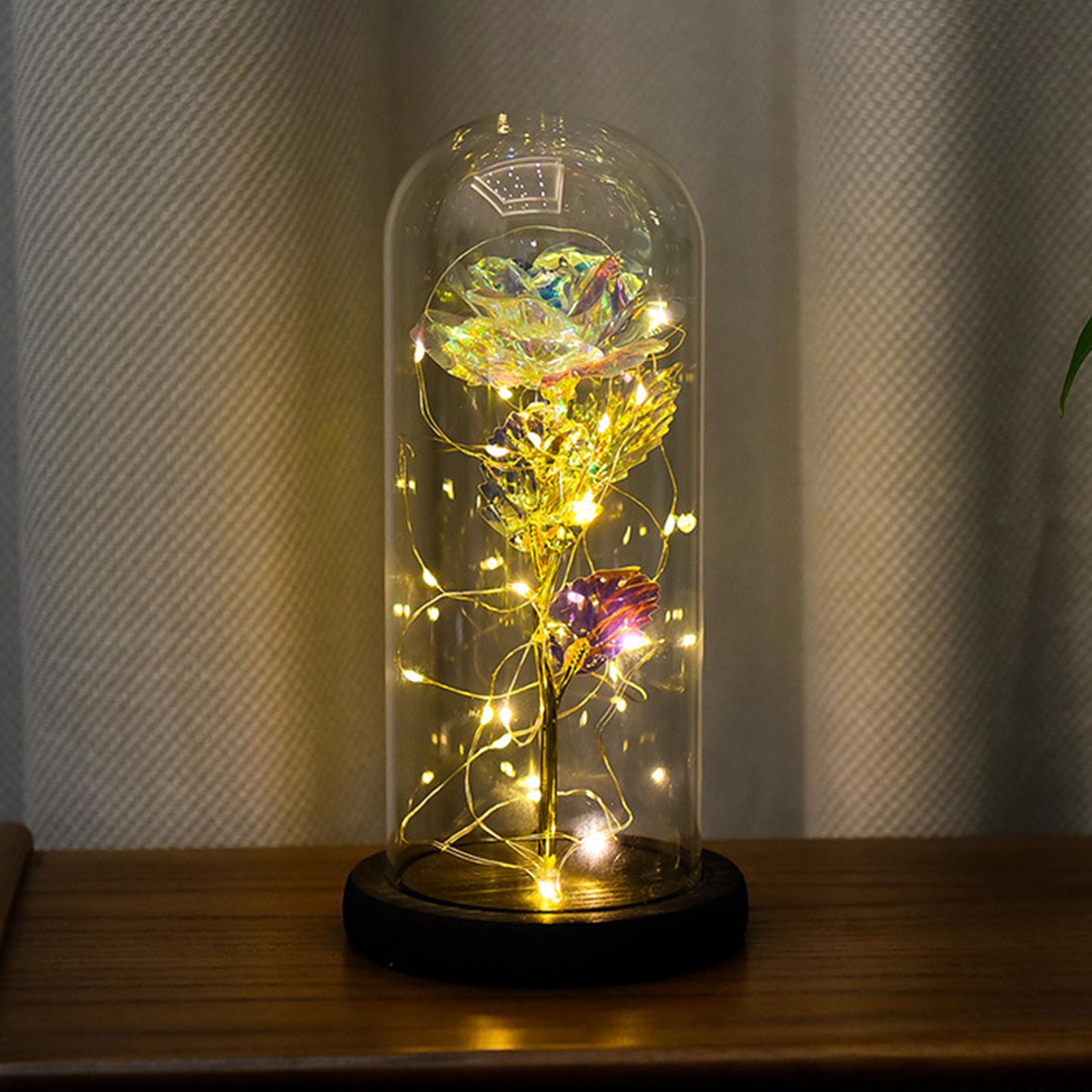 Creative Night Light Preserved Flowers Bedside Lamp for Bar Festival Wedding
