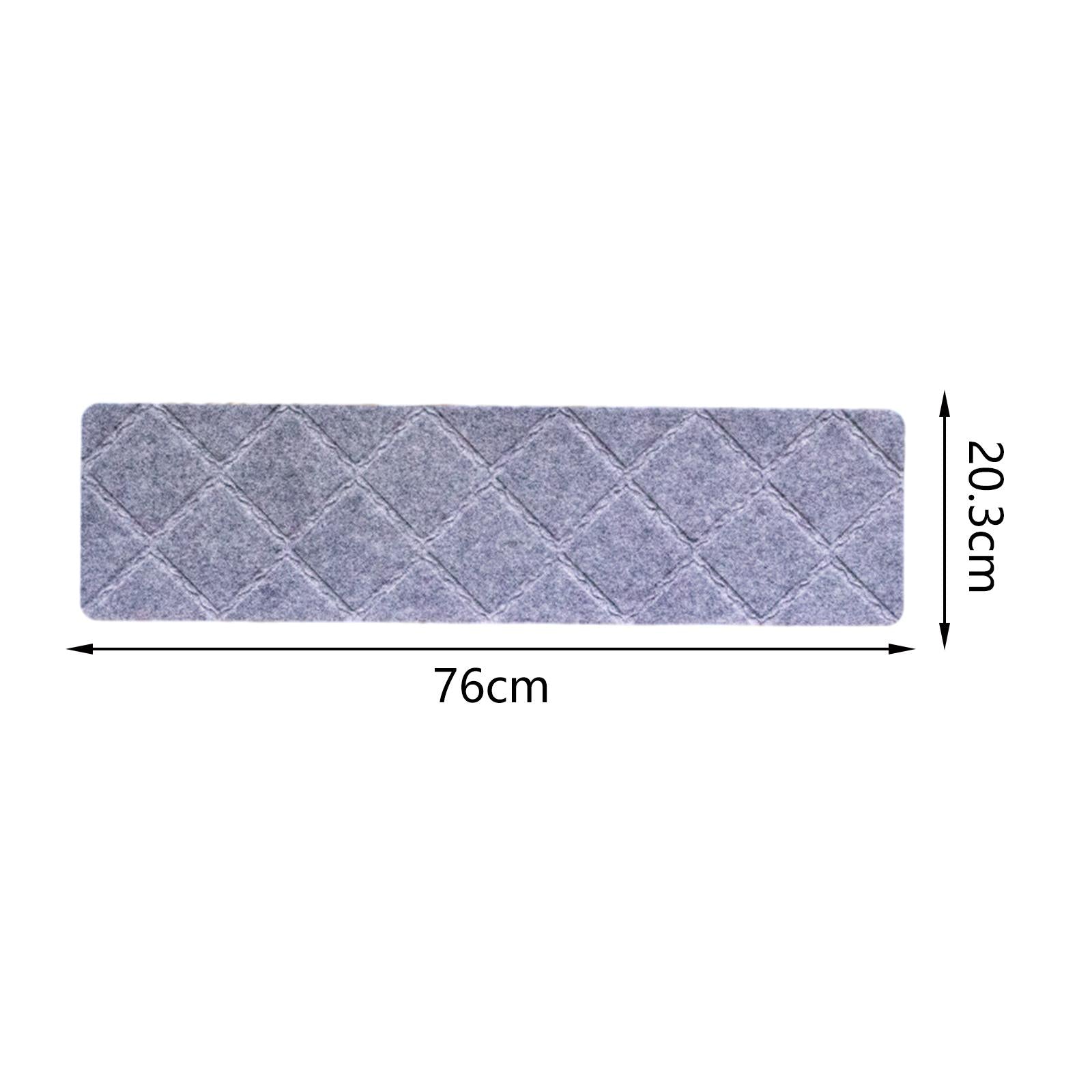 5 Pieces Stair Mats Polyester Soft Edging Stair Rugs for Wooden Steps Elders Light Gray
