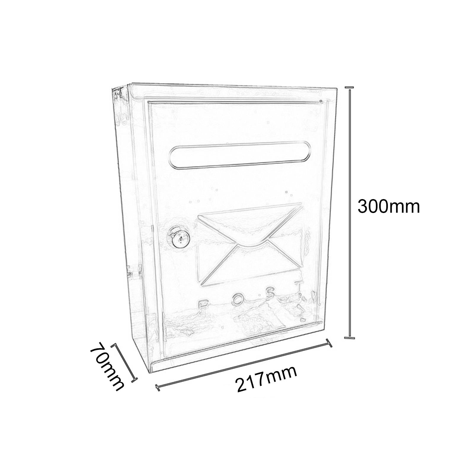Locking Wall Mailbox Outdoor Mail Box Heavy Duty Weatherproof for Mailings