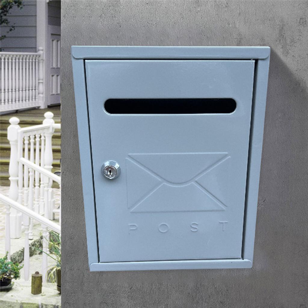Locking Wall Mailbox Outdoor Mail Box Heavy Duty Weatherproof for Mailings