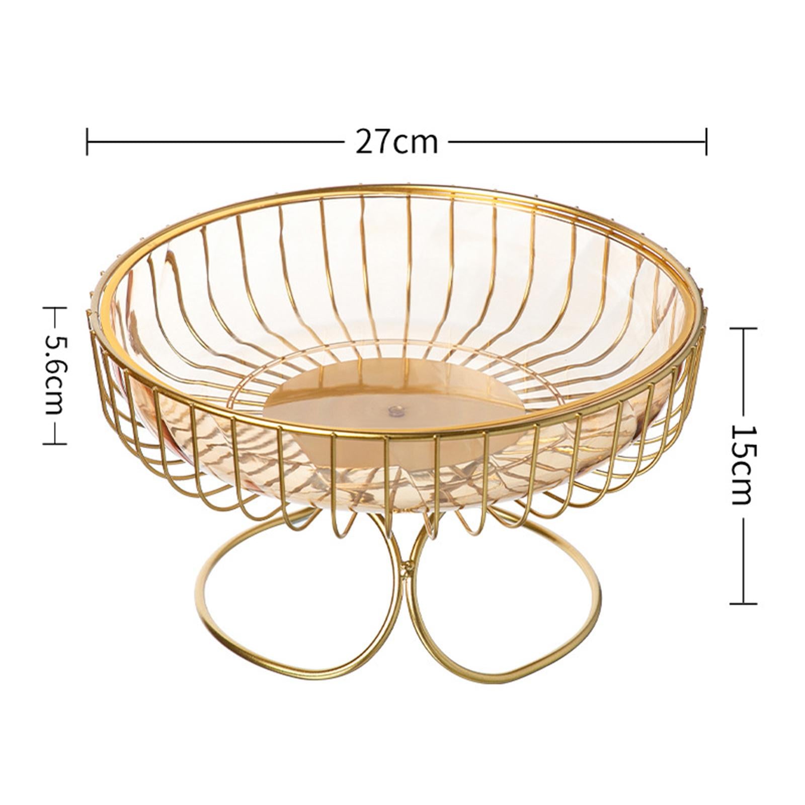 Fruit Bowl Hold Bread Snacks Fruit Storage Basket for Kitchen Party Birthday golden