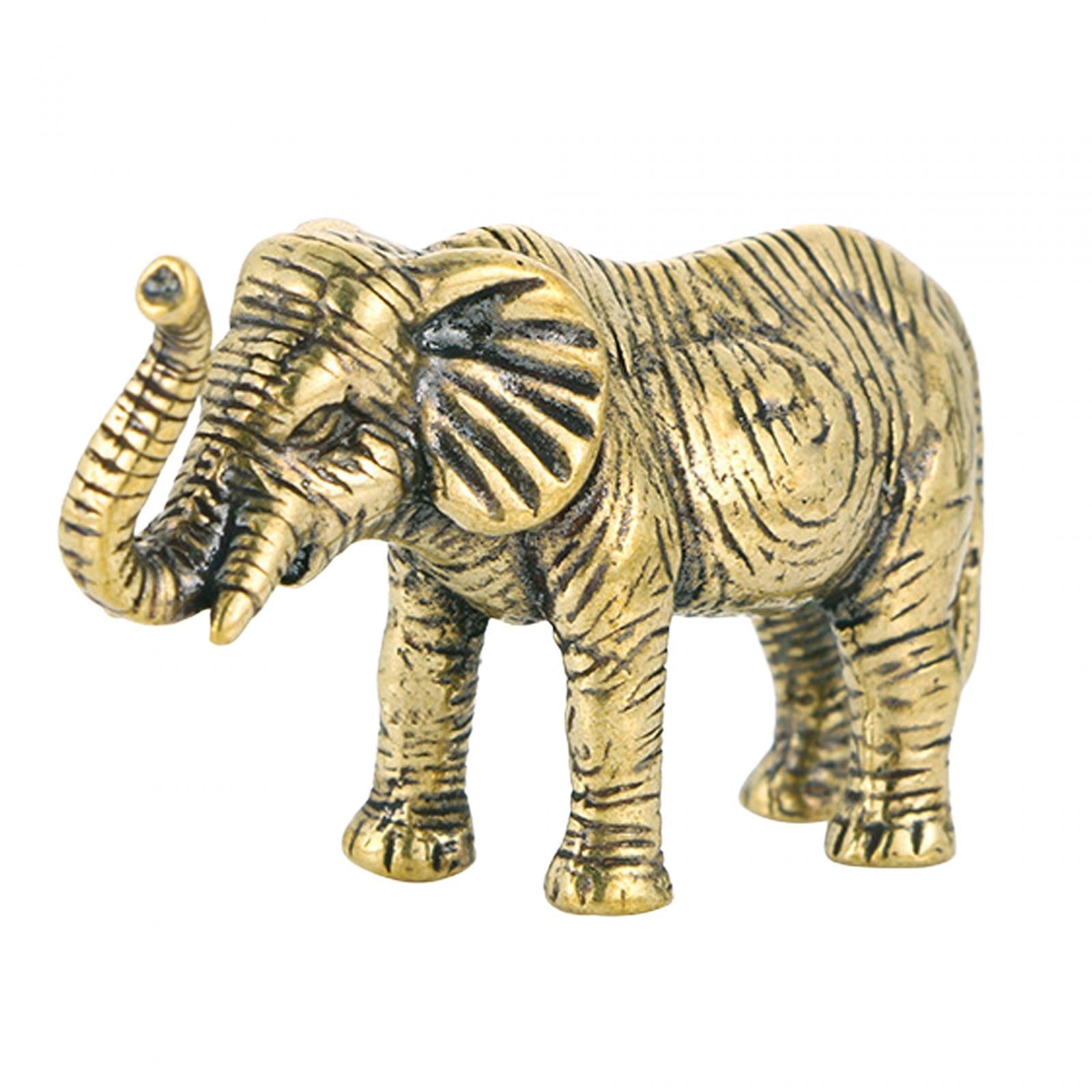 Brass Elephant Statue Mini Elephant Statue for Office Shelf Decoration