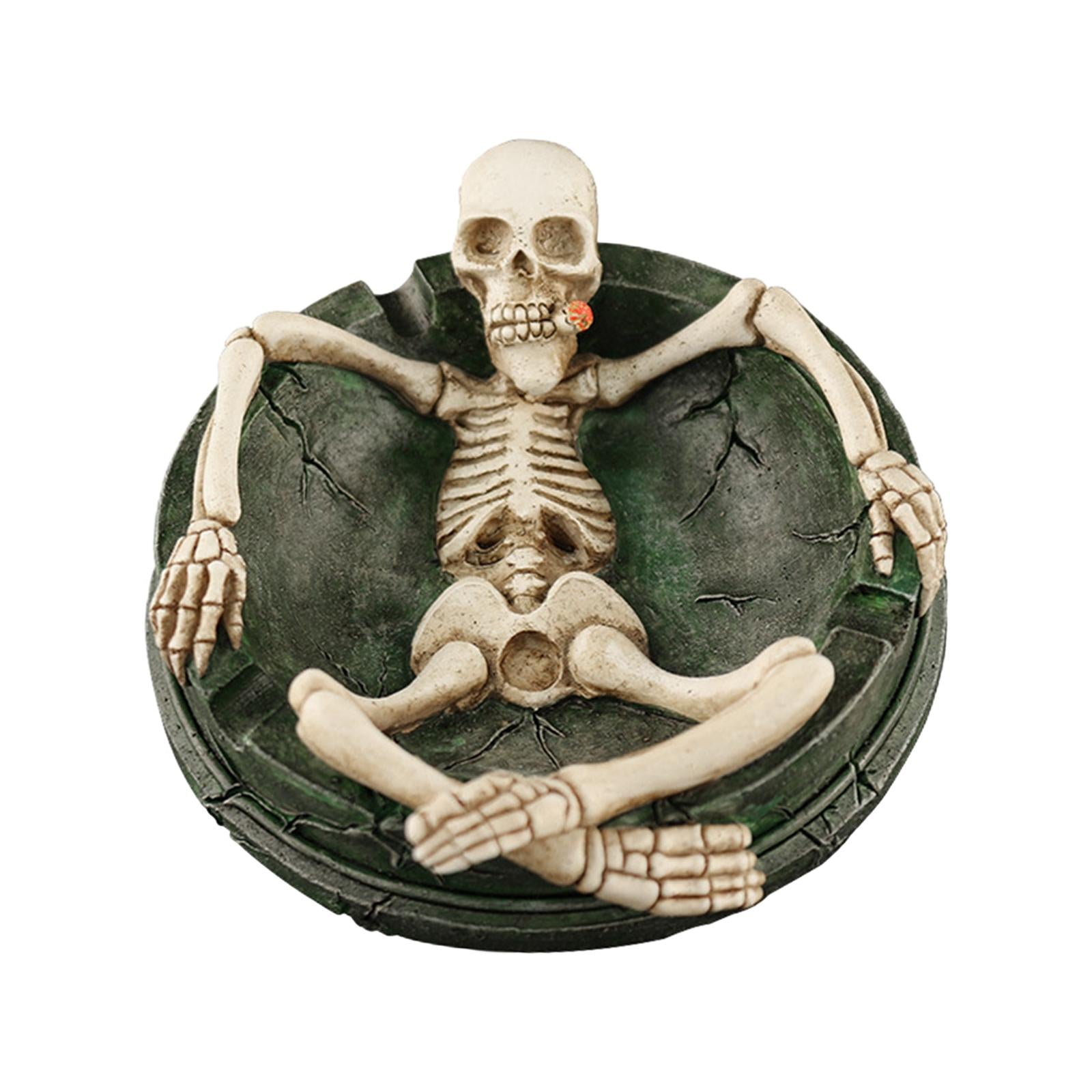 Skeleton Ashtray Skull Figure Decoration Tabletop Sculpture Crafts Ornaments