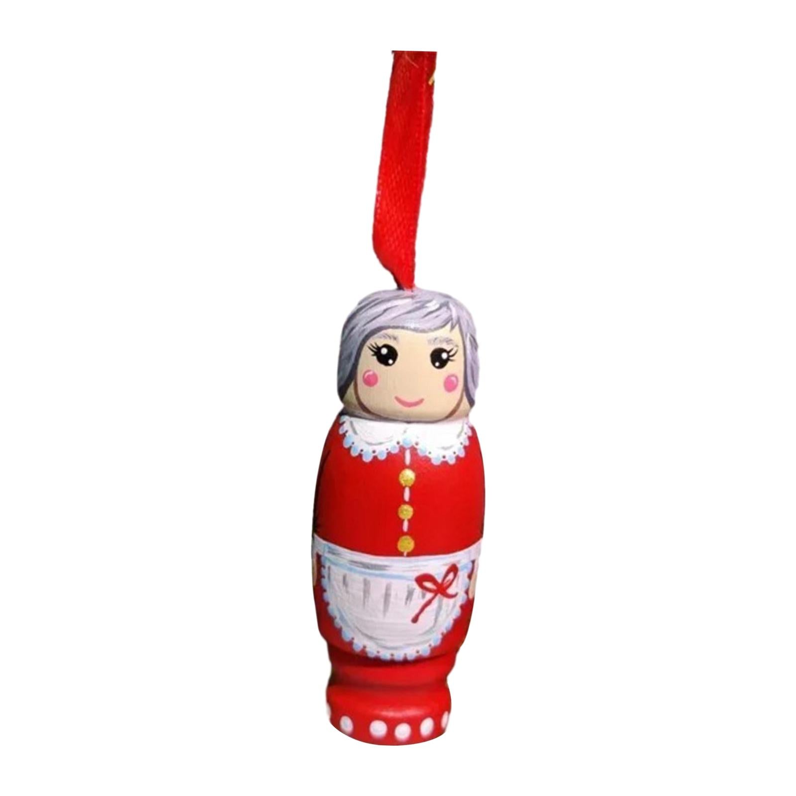 Funny Santa Pendant Hanging Wooden Santa Decoration for Birthday Anniversary Woman