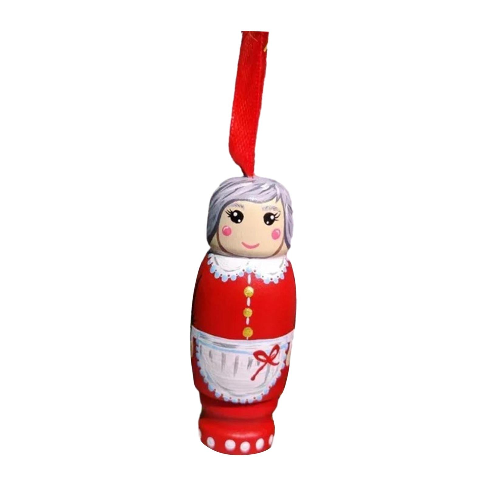 Funny Santa Pendant Hanging Wooden Santa Decoration for Birthday Anniversary Woman
