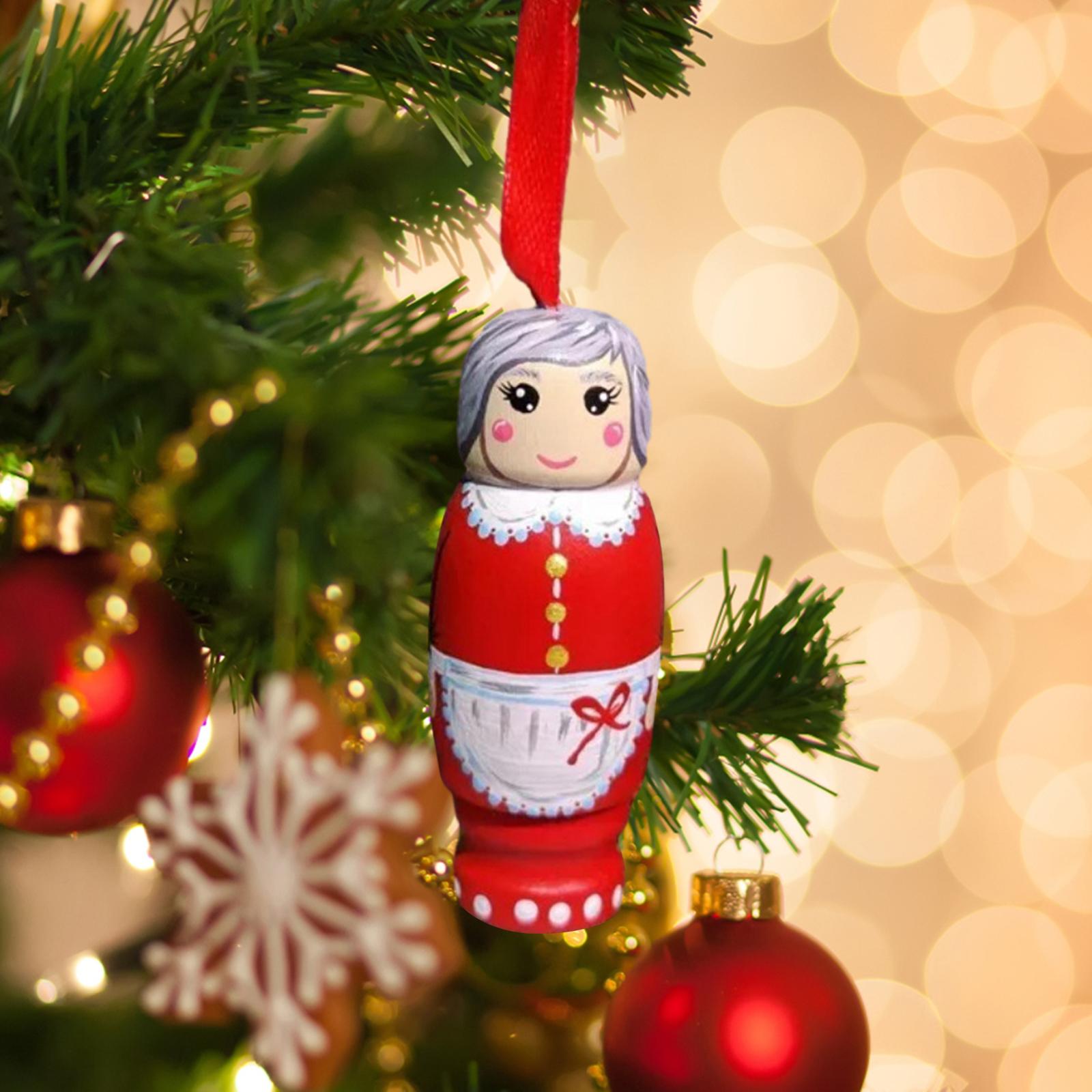 Funny Santa Pendant Hanging Wooden Santa Decoration for Birthday Anniversary Woman