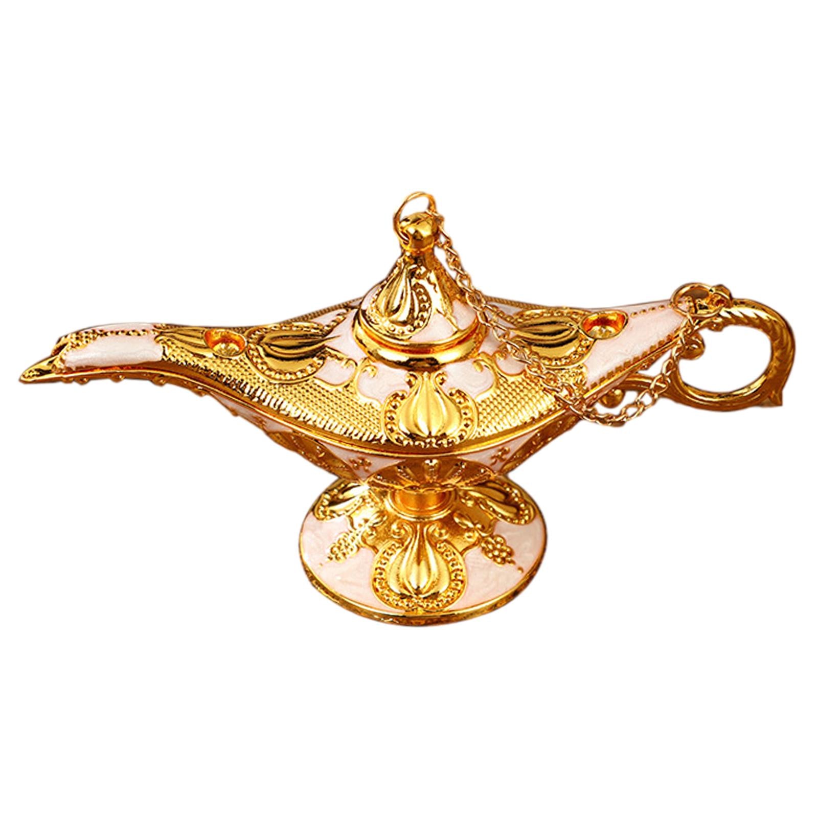Genie Lamp Ornament Luxury Genie Light for Halloween Bookshelf Birthday Gift Rose Gold