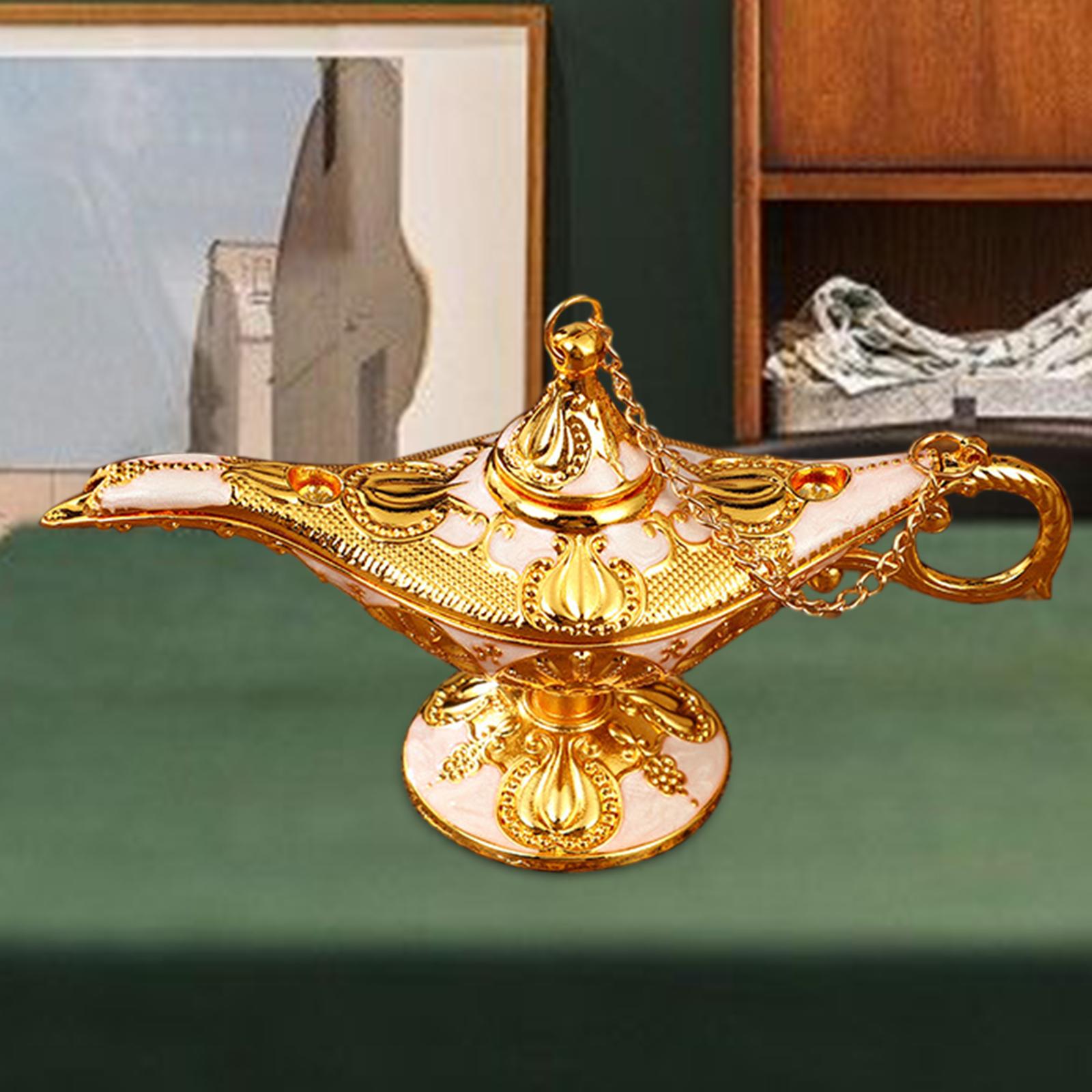 Genie Lamp Ornament Luxury Genie Light for Halloween Bookshelf Birthday Gift Rose Gold