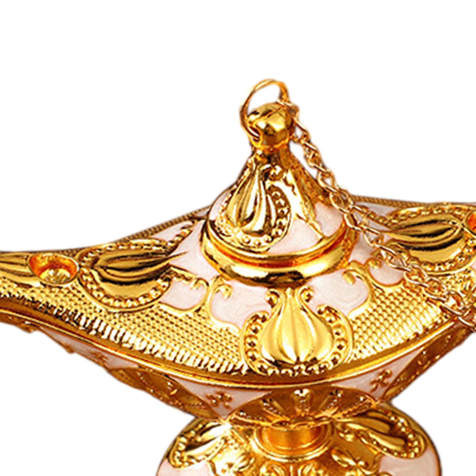 Genie Lamp Ornament Luxury Genie Light for Halloween Bookshelf Birthday Gift Rose Gold