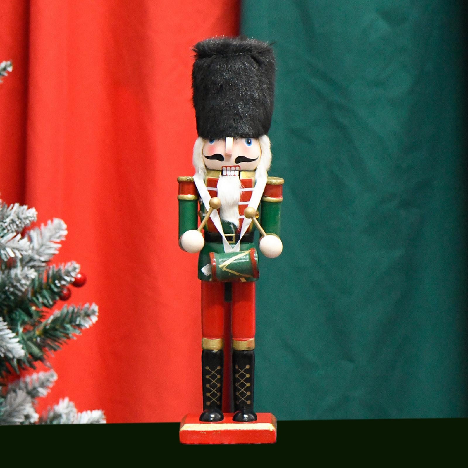 Wooden Nutcracker Figure Nutcracker Statue for Fireplace Decorations Shelves