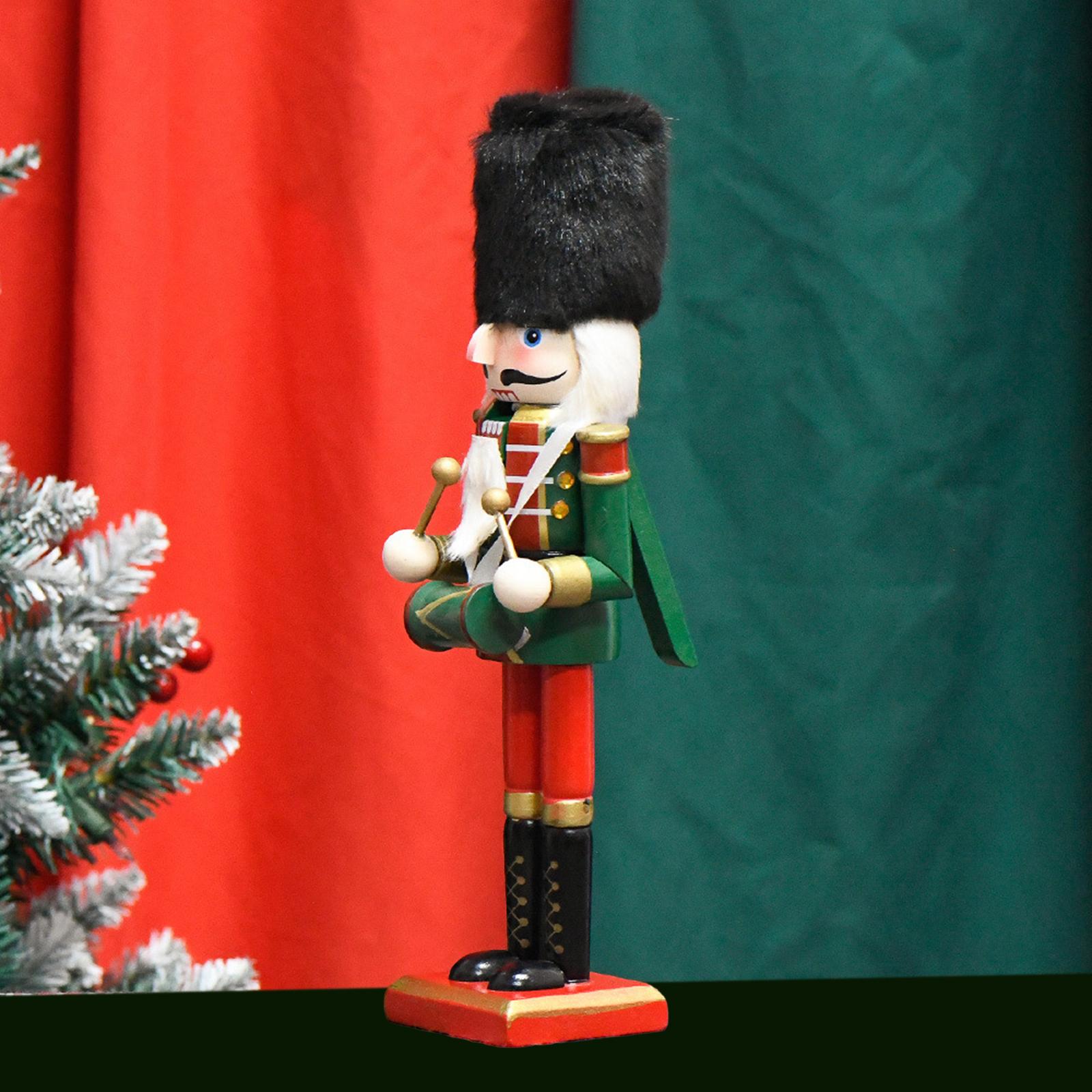 Wooden Nutcracker Figure Nutcracker Statue for Fireplace Decorations Shelves