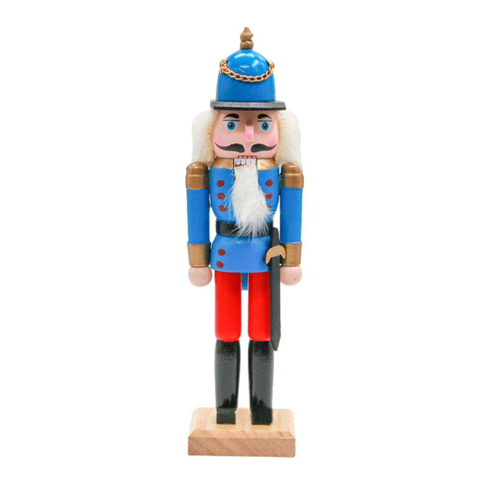 Nutcracker Ornaments Party Favors 25cm Nutcracker Figures for Desktop Winter Blue