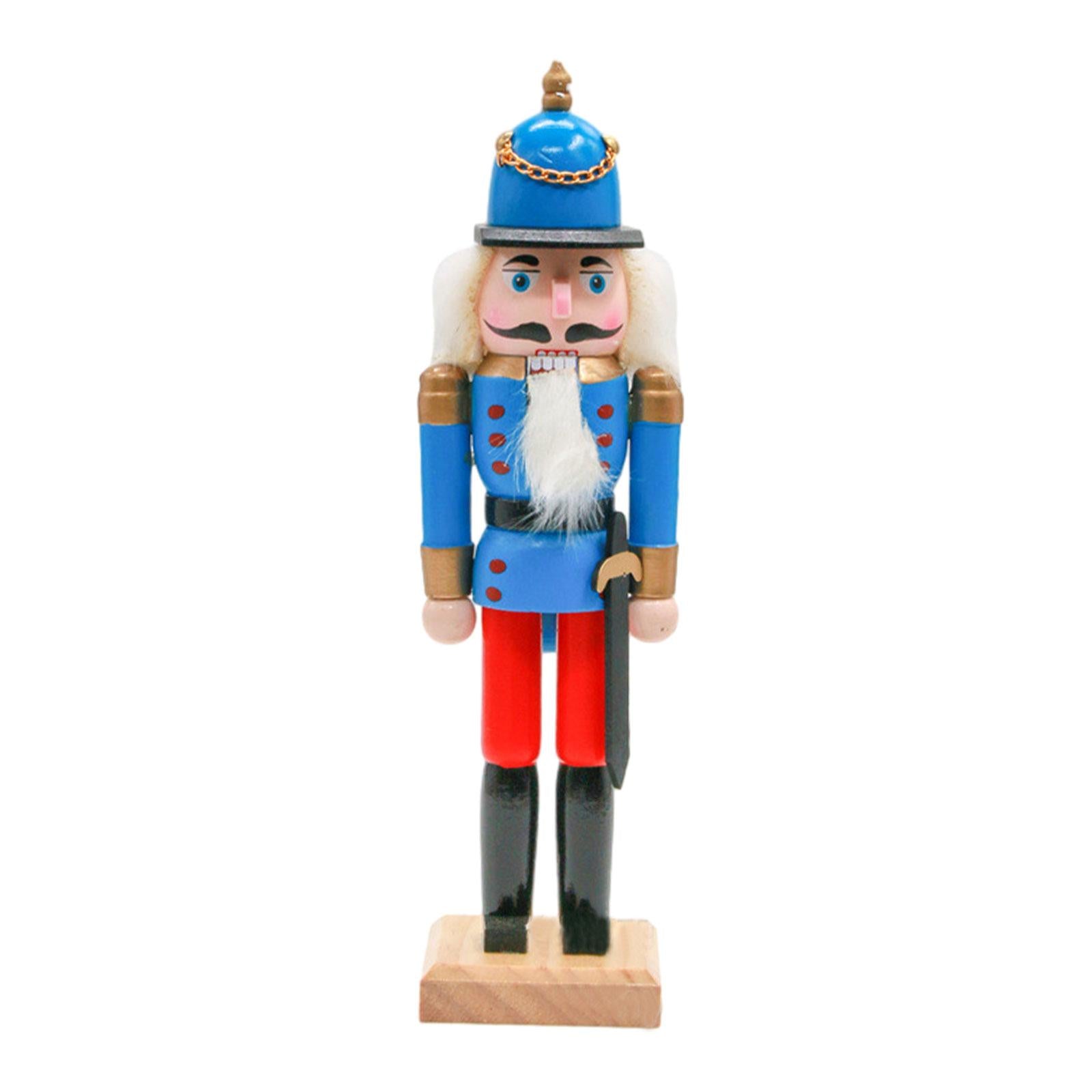 Nutcracker Ornaments Party Favors 25cm Nutcracker Figures for Desktop Winter Blue