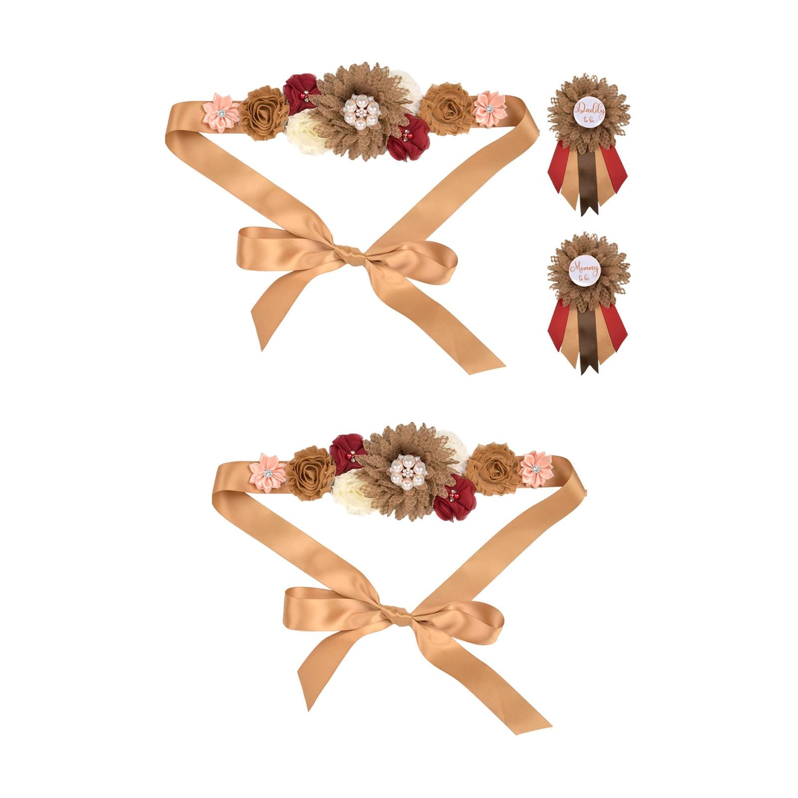 Maternity Sash Belt Sash Belt for Baby Shower Party Supplies Keepsake Gifts with corsage