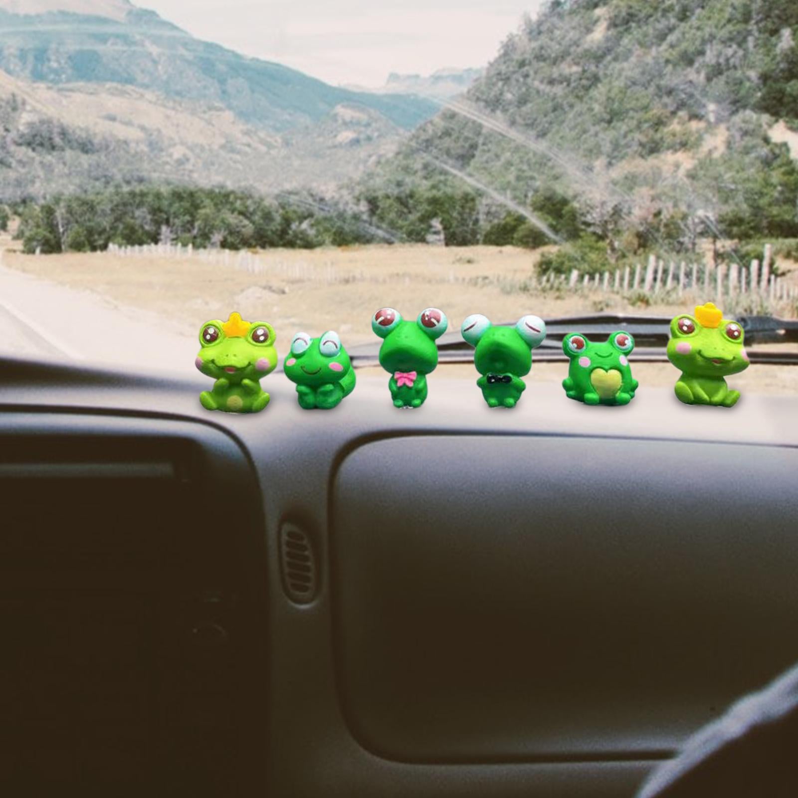 Car Dashboard Ornament Frog Cute Accessories for Automobile Bedroom Tabletop 6 frog ornaments