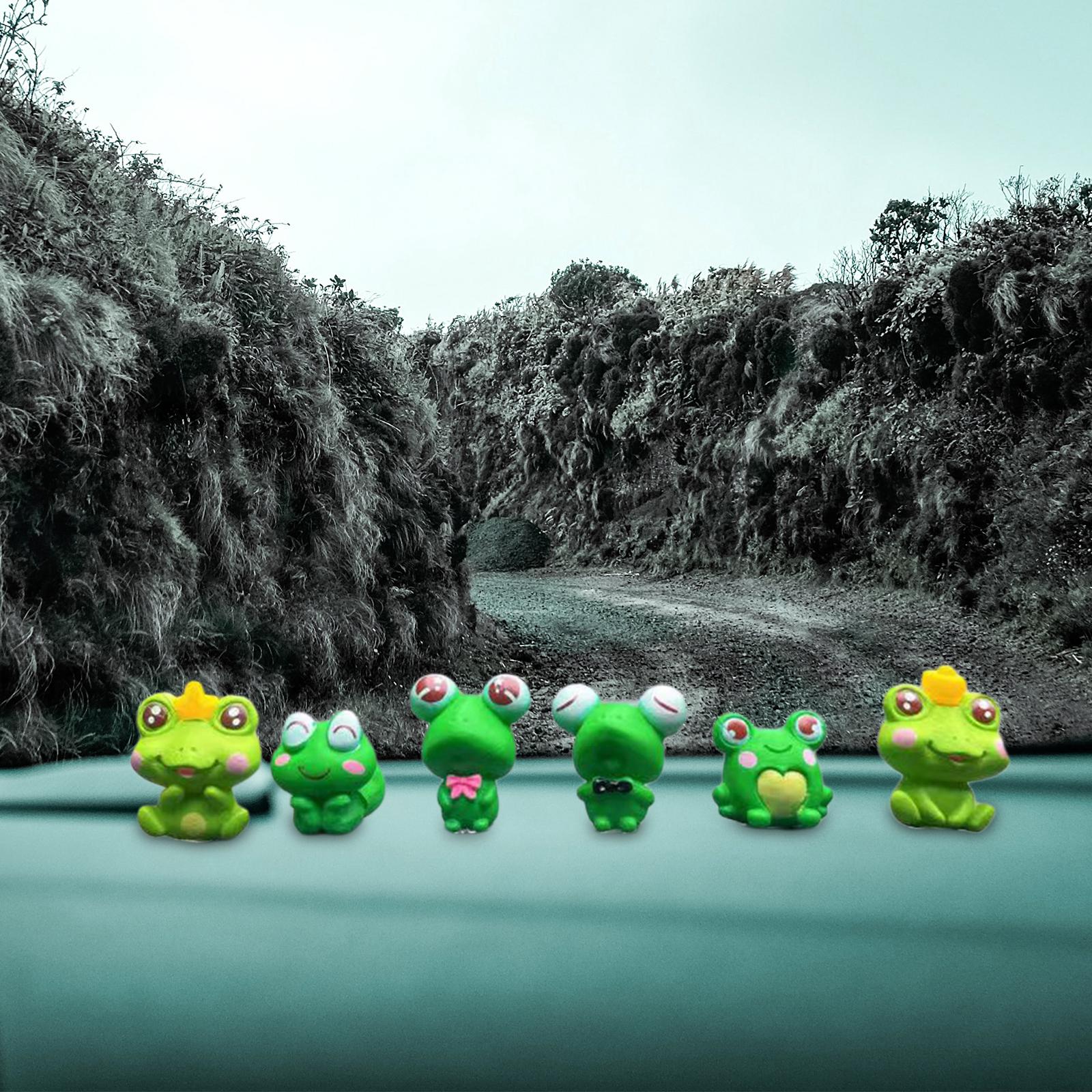 Car Dashboard Ornament Frog Cute Accessories for Automobile Bedroom Tabletop 6 frog ornaments