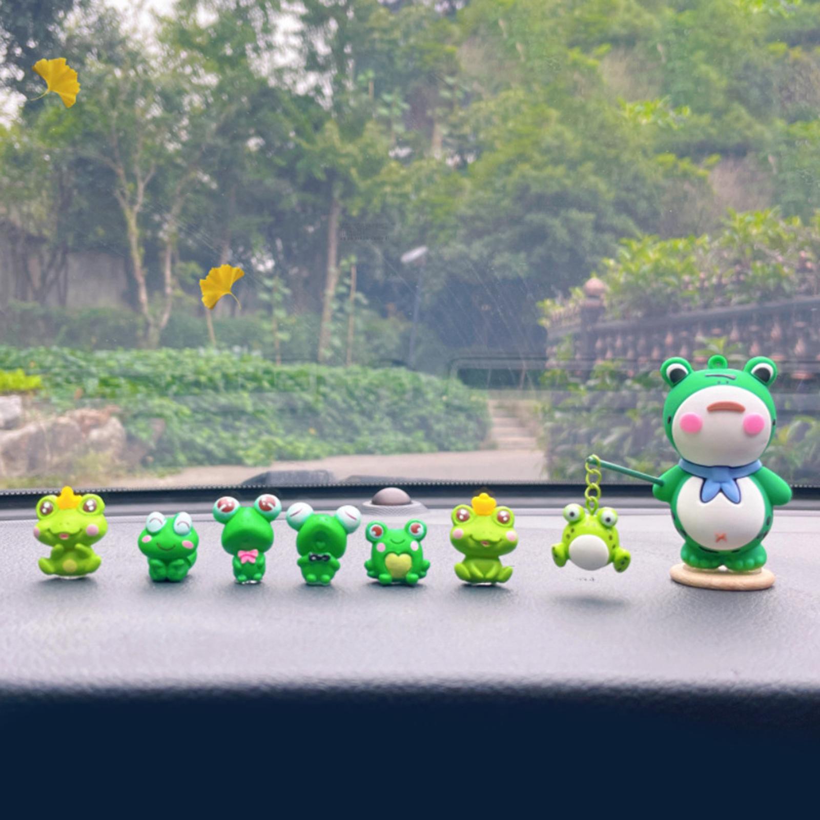 Car Dashboard Ornament Frog Cute Accessories for Automobile Bedroom Tabletop 8 frog ornaments
