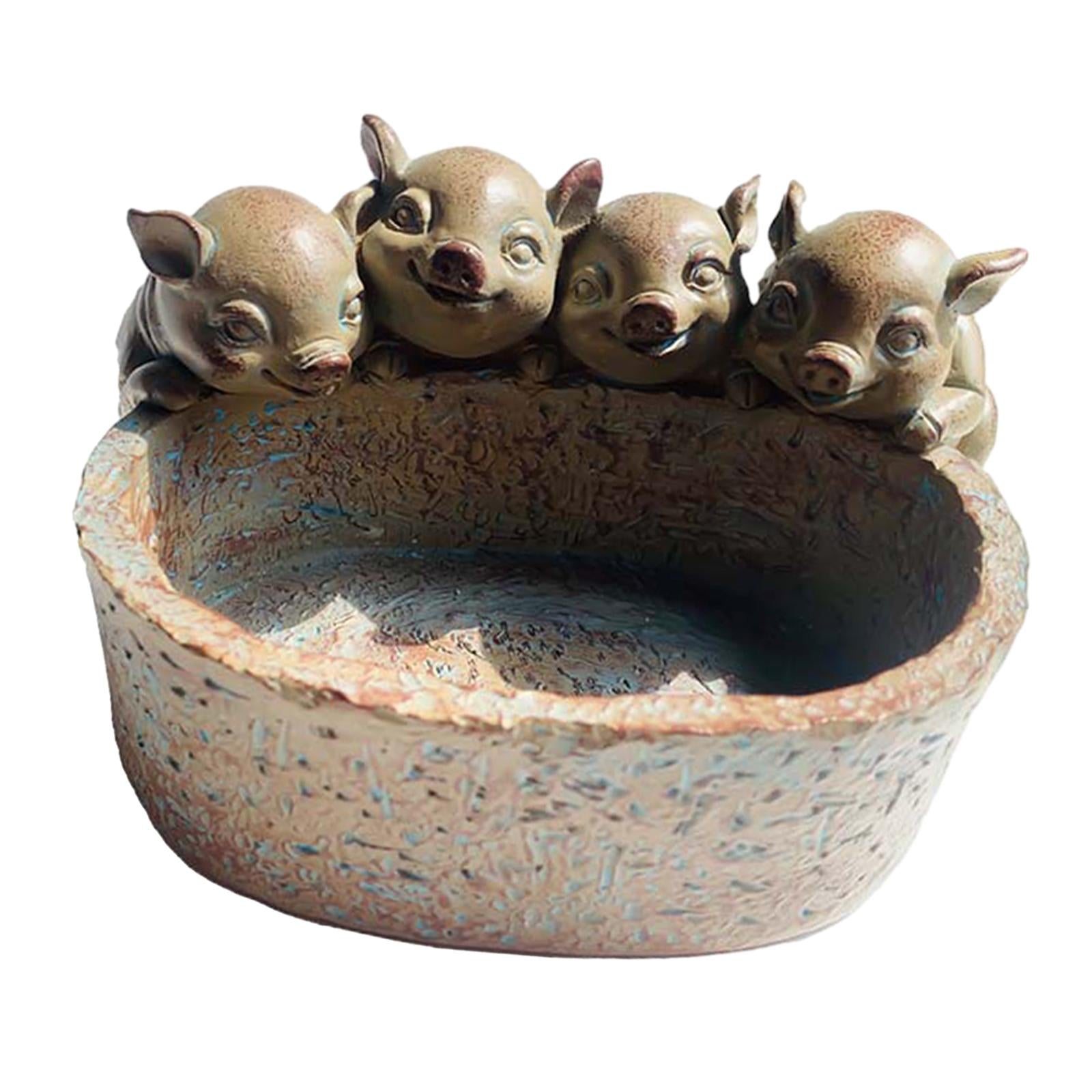 Flower Pot Cute Animals Indoor Planters for Office Home Animal Bonsai Holder Gray pig