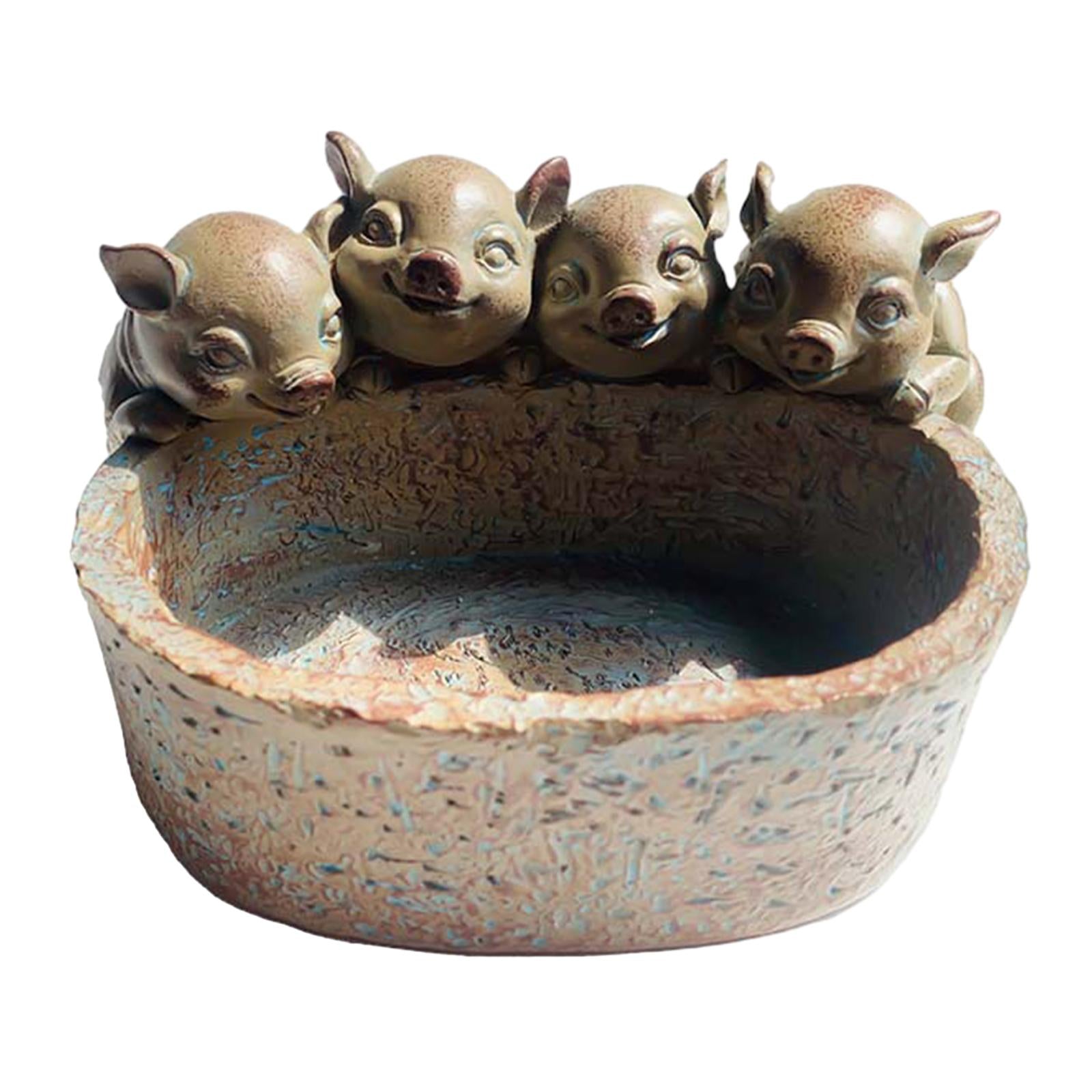 Flower Pot Cute Animals Indoor Planters for Office Home Animal Bonsai Holder Gray pig