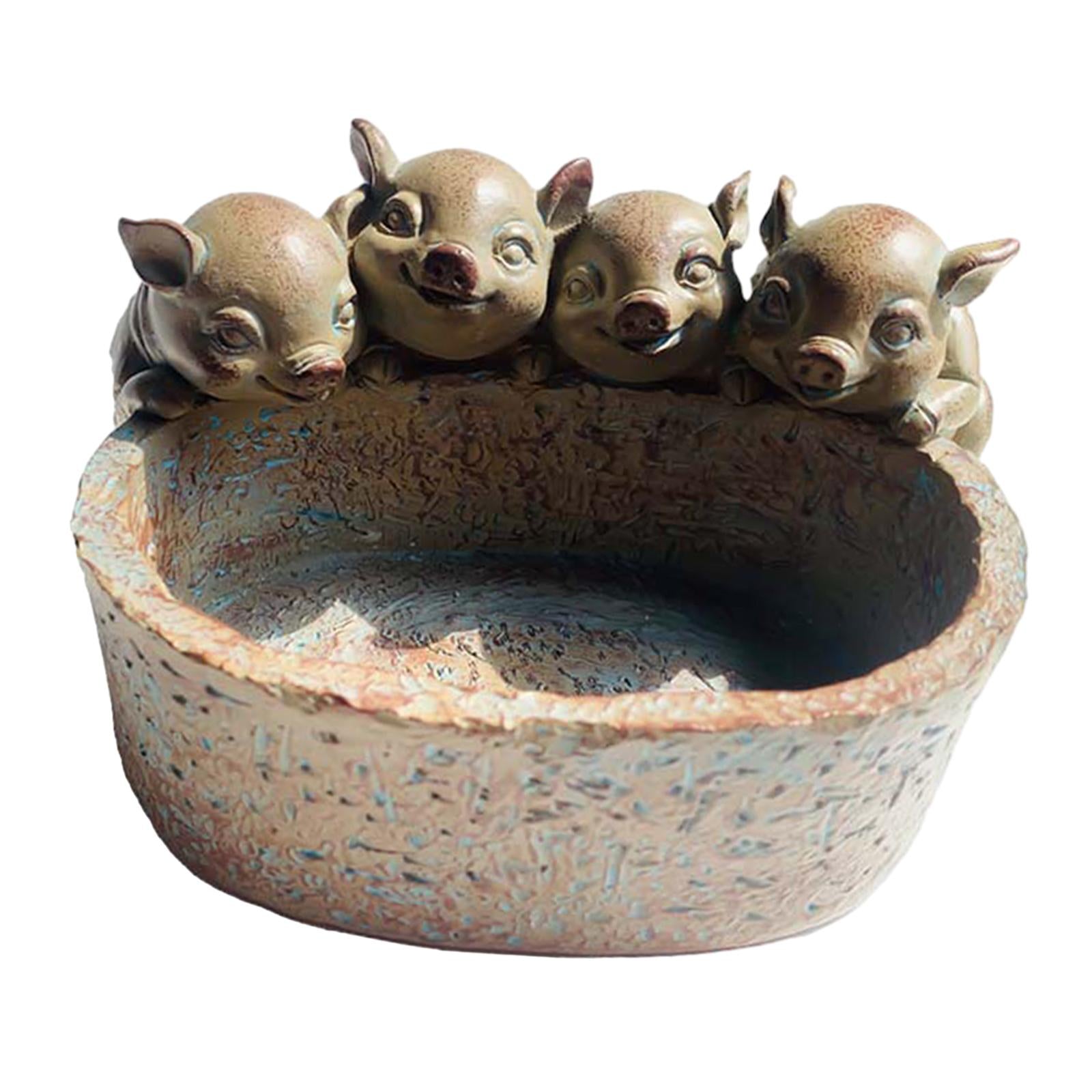 Flower Pot Cute Animals Indoor Planters for Office Home Animal Bonsai Holder Gray pig