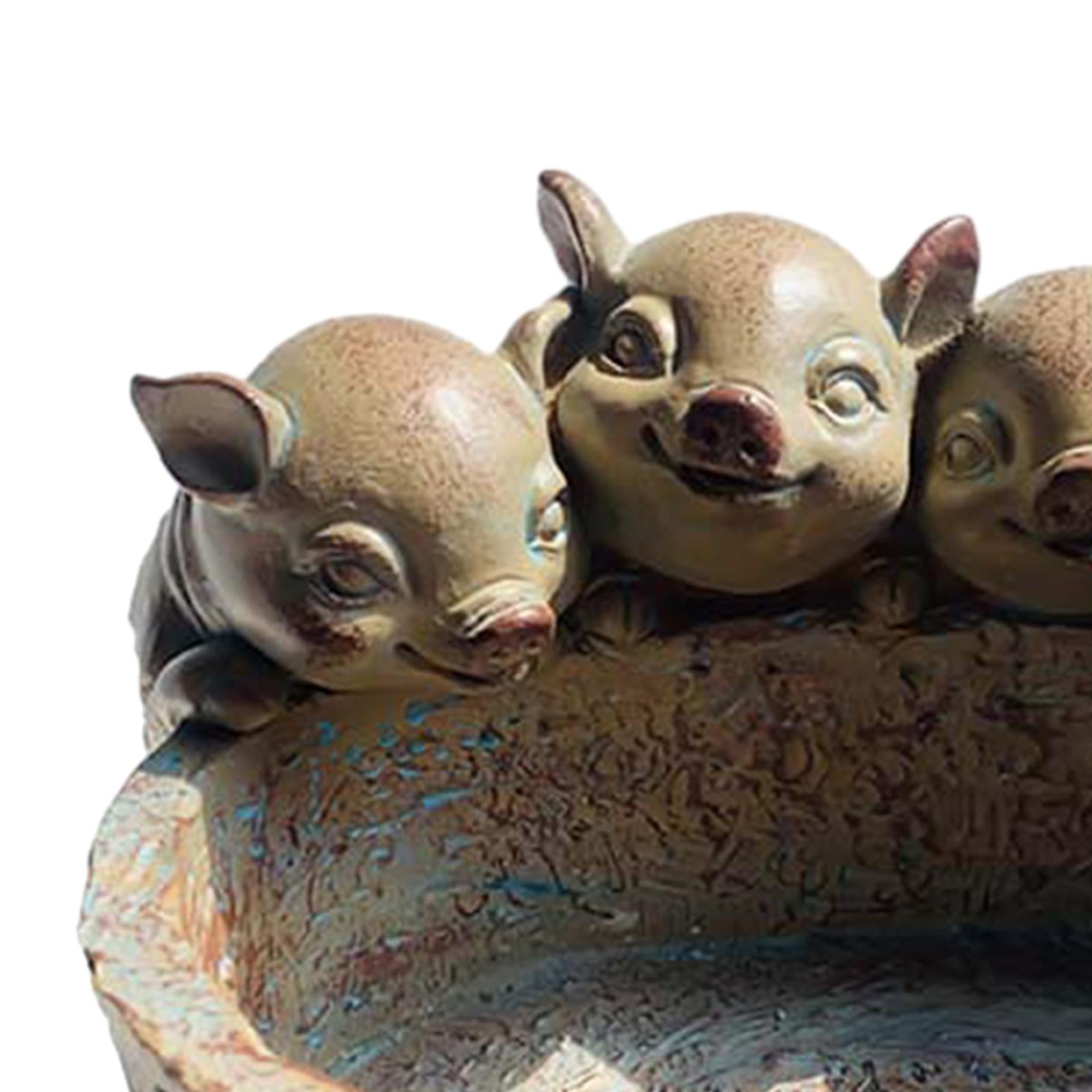 Flower Pot Cute Animals Indoor Planters for Office Home Animal Bonsai Holder Gray pig