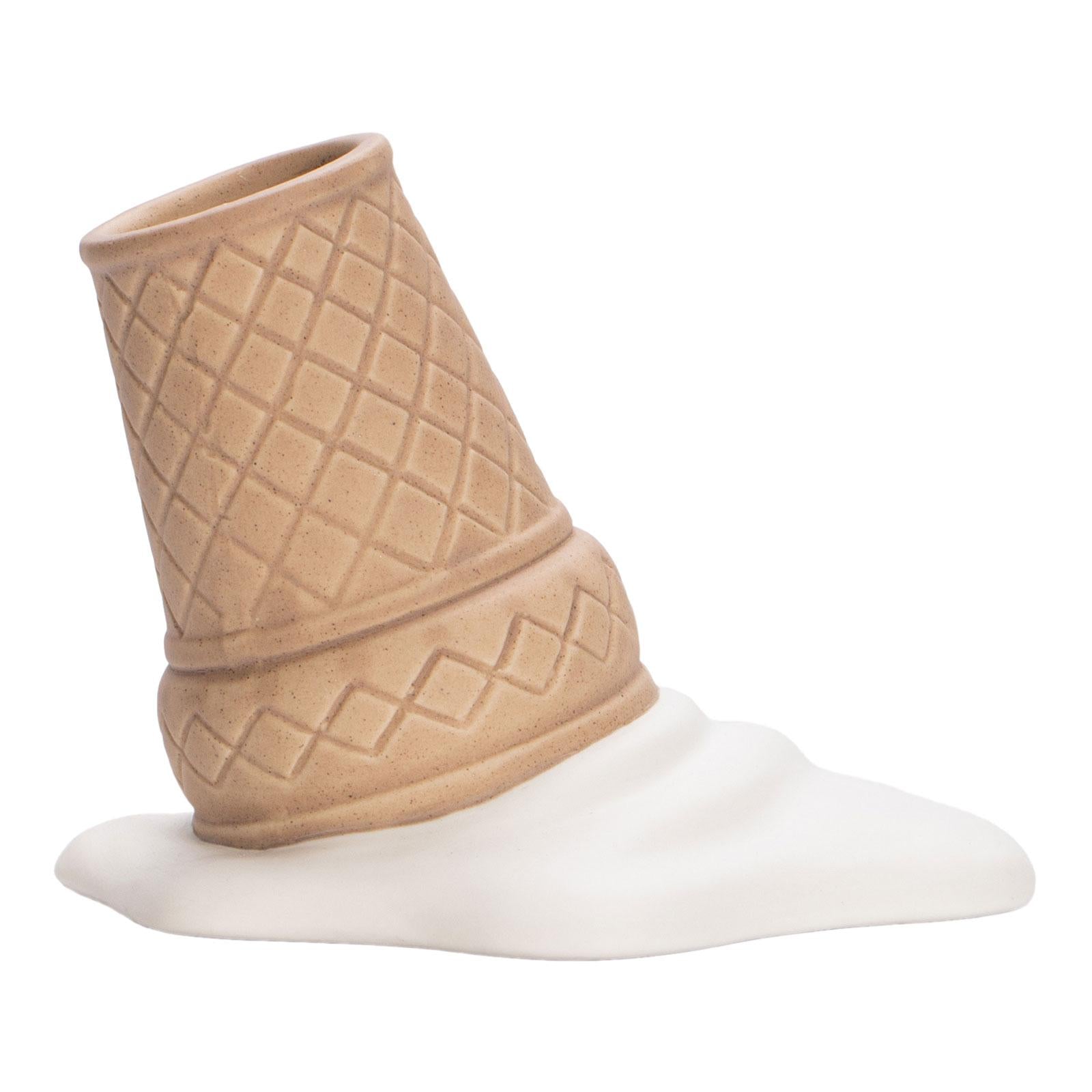 Ceramic Ice Cream Shape Vase Ornament Cute Sculpture for Home Office Bedroom