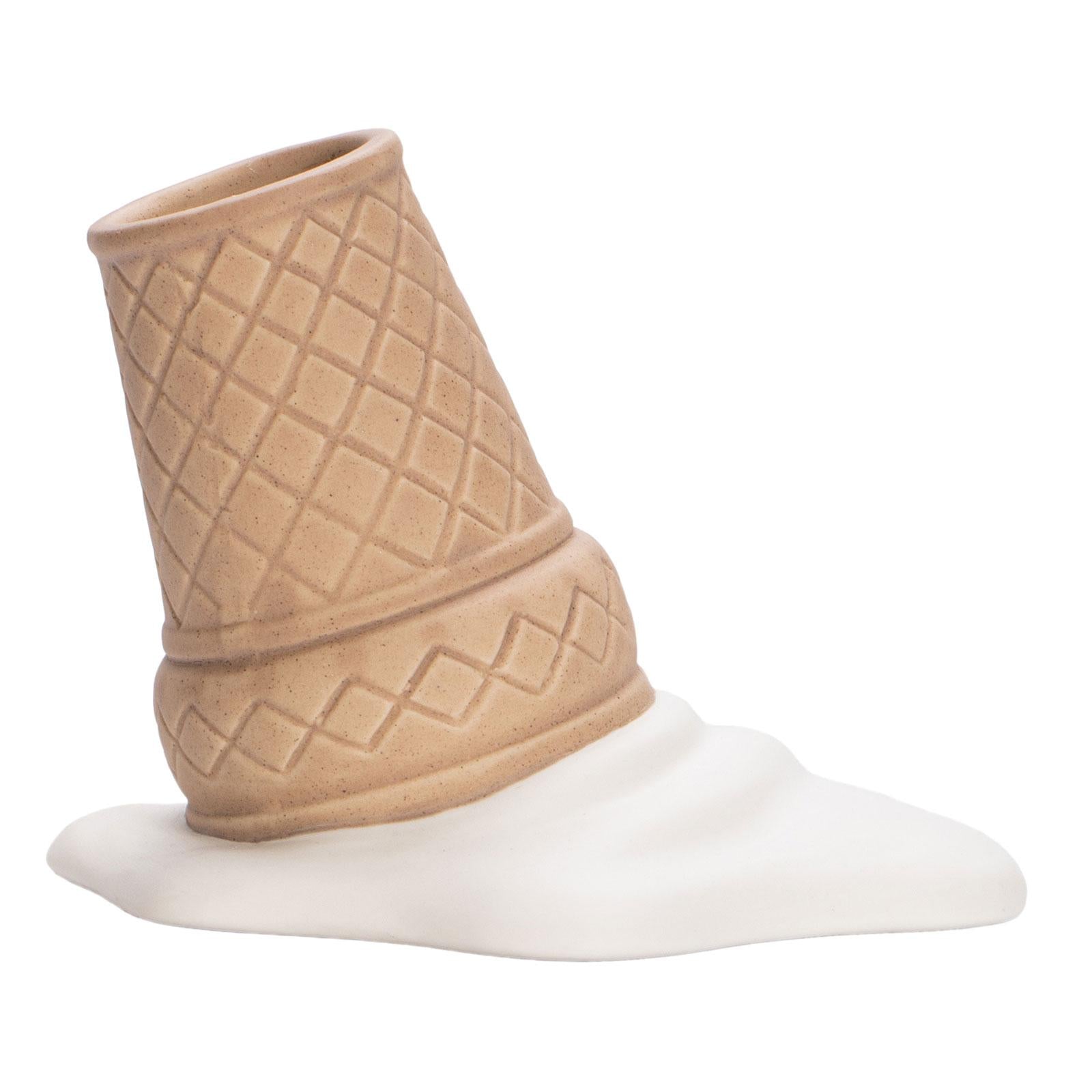 Ceramic Ice Cream Shape Vase Ornament Cute Sculpture for Home Office Bedroom