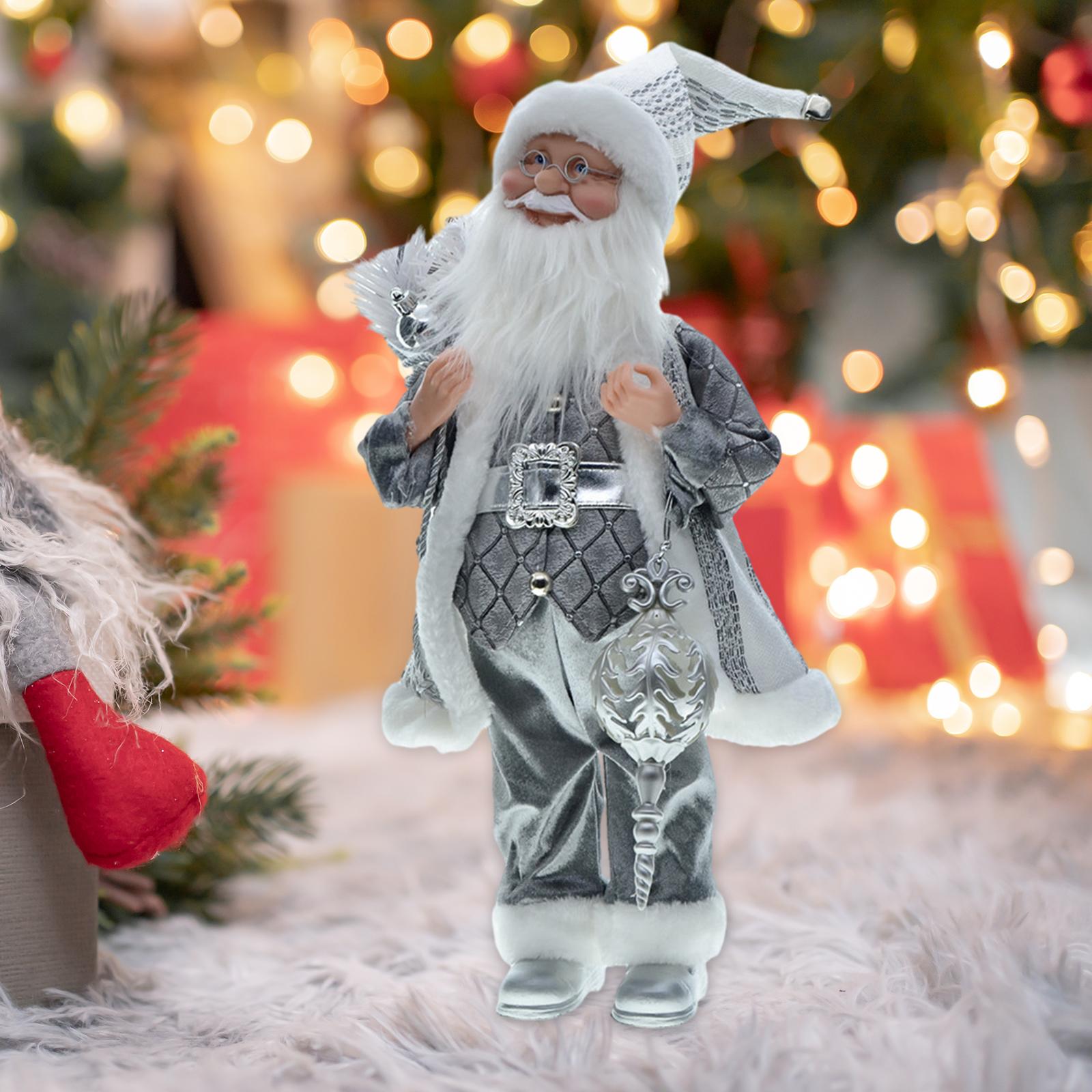 Holiday Decoration Home Ornament Statue Gift Standing Santa Claus Decoration Style D