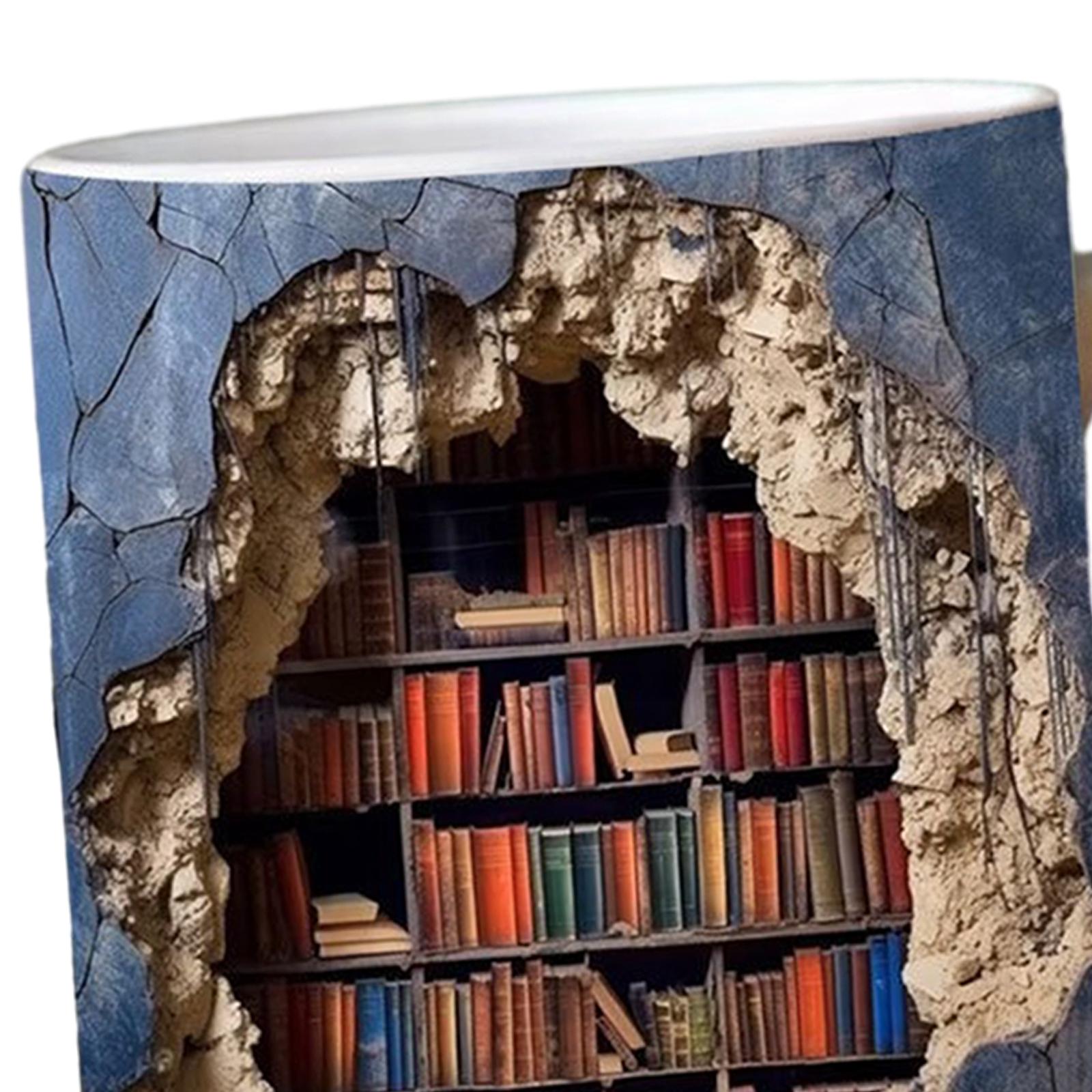 Book Club Drinking Cup Library Bookshelf Mug Ceramic Coffee Mug Bookworm Mug Style A