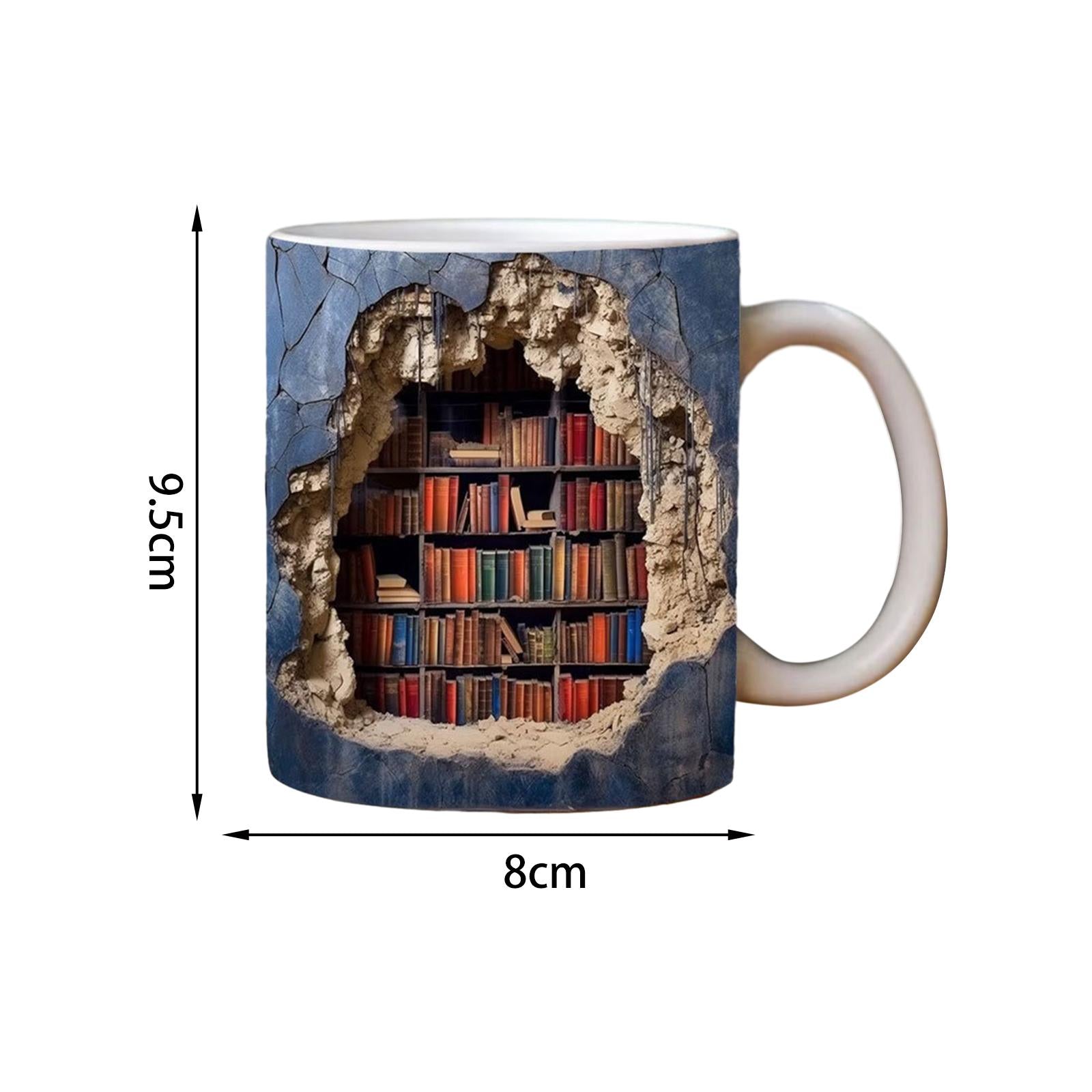 Book Club Drinking Cup Library Bookshelf Mug Ceramic Coffee Mug Bookworm Mug Style A